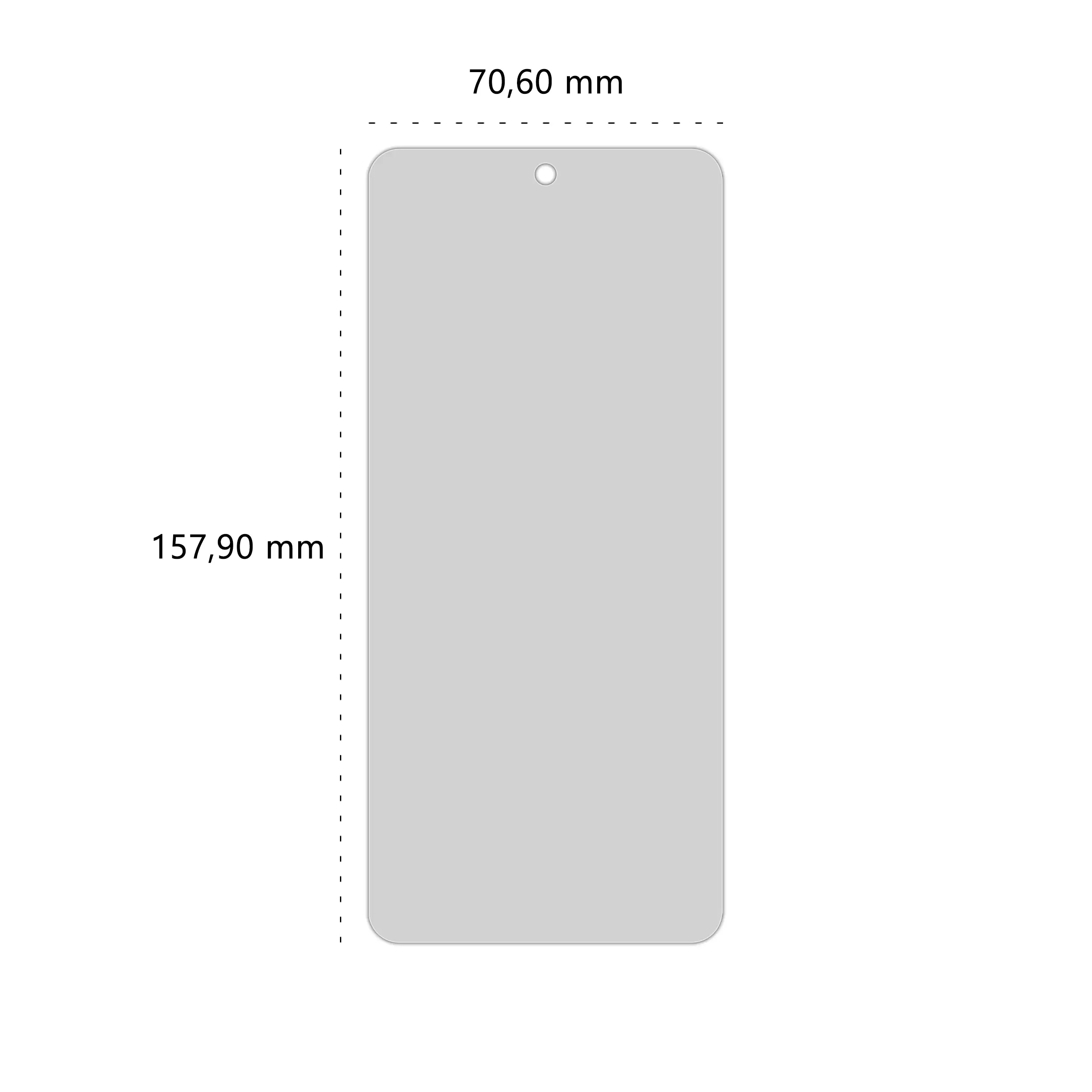 Wymiary prywatyzującego szkła hartowanego BananPrivacy marki Polski Banan do telefonu Xiaomi Redmi Note 13 4G