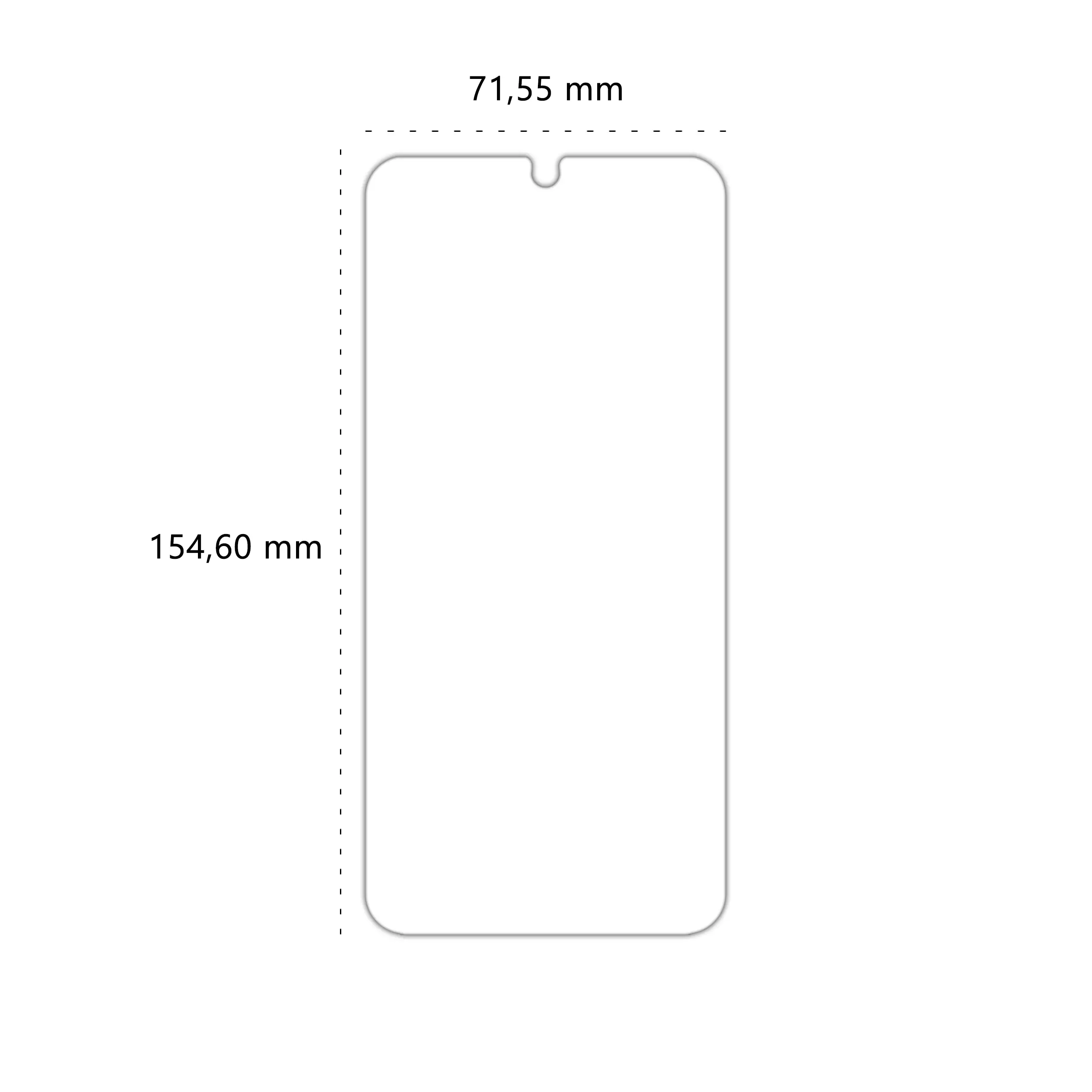 Wymiary szkła hartowanego Polski Banan BananShield do telefonu Samsung Galaxy A15 / A15 5G