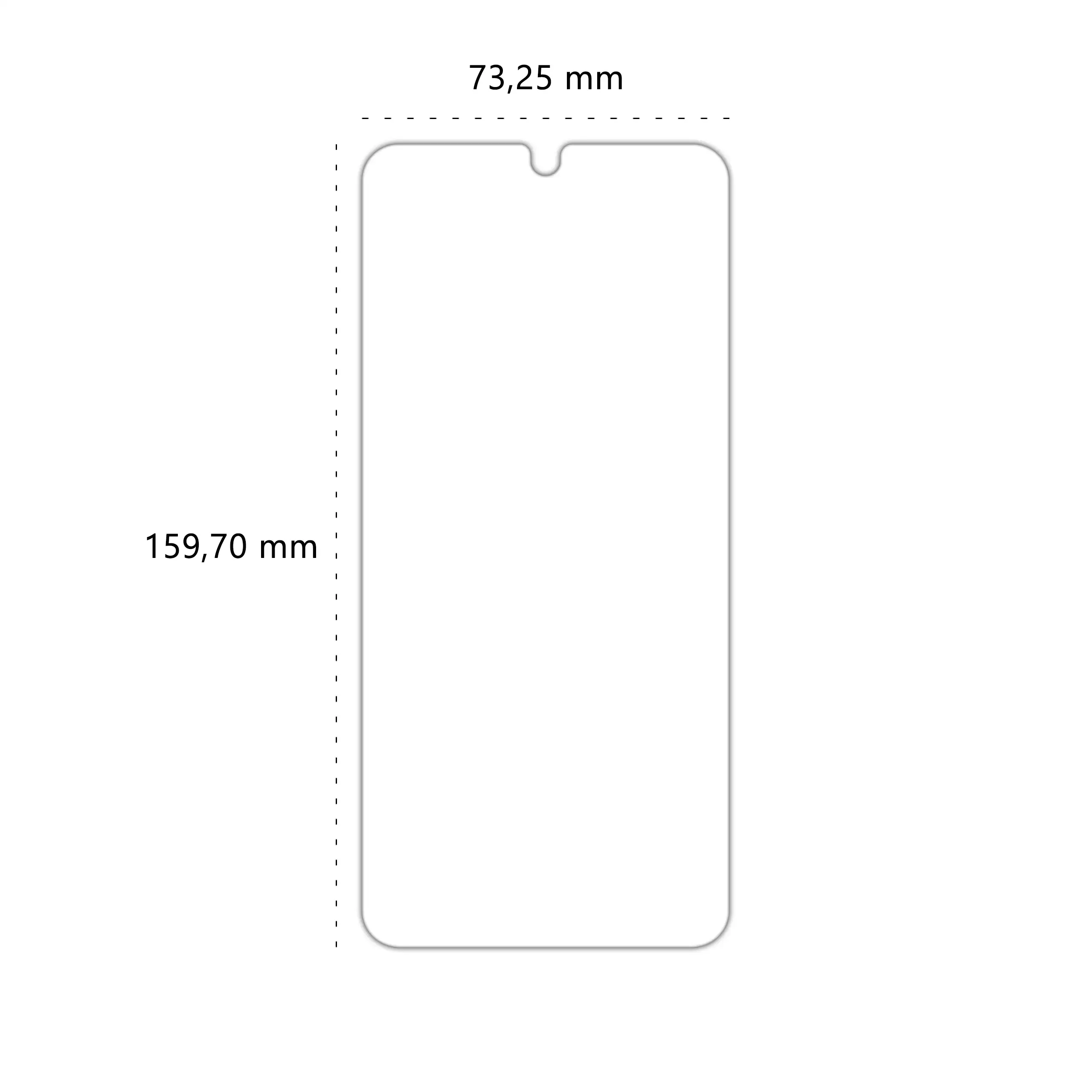 Wymiary szkła hartowanego Polski Banan BananShield do telefonu Samsung Galaxy A16 / A16 5G