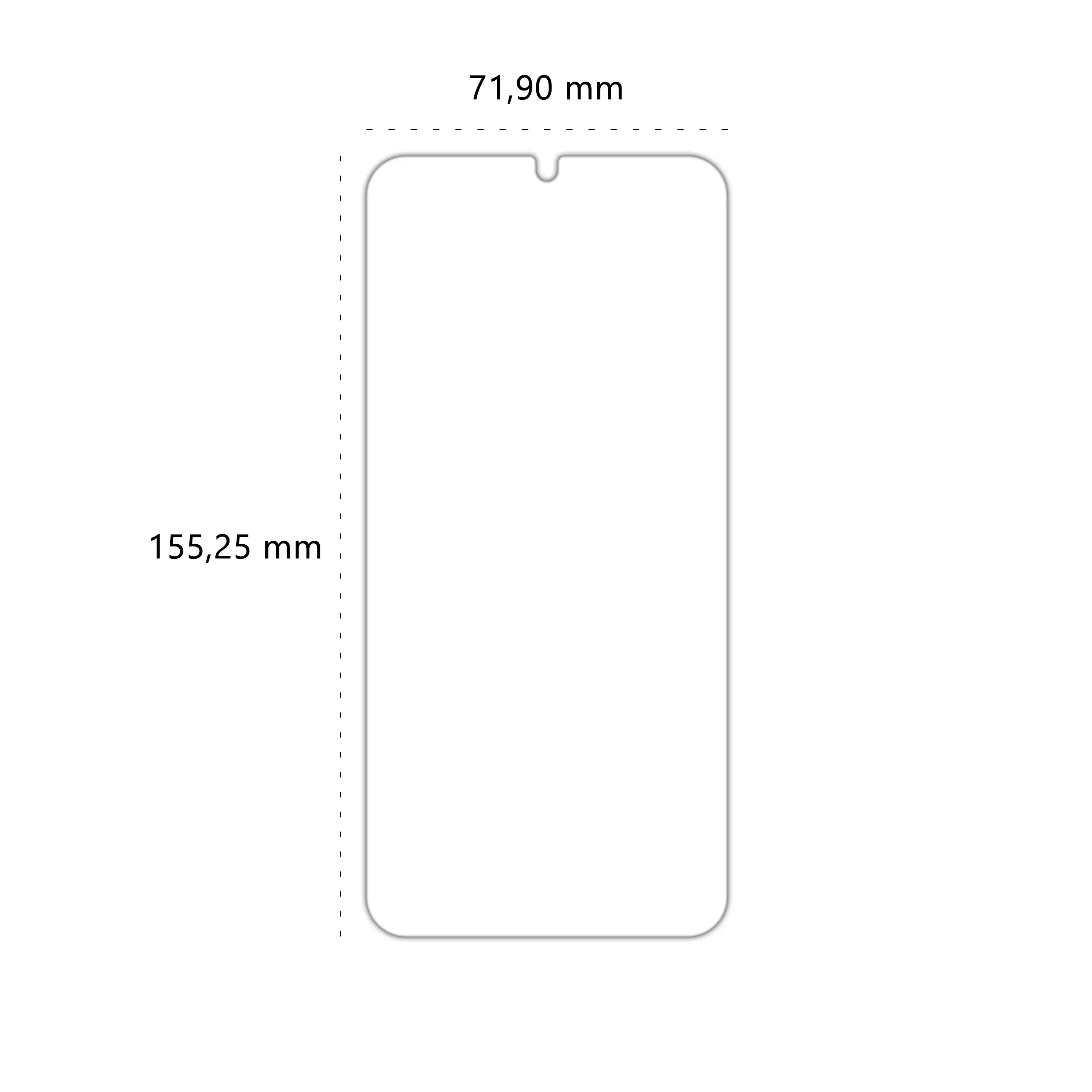 Wymiary szkła hartowanego Polski Banan BananShield do telefonu Samsung Galaxy M15