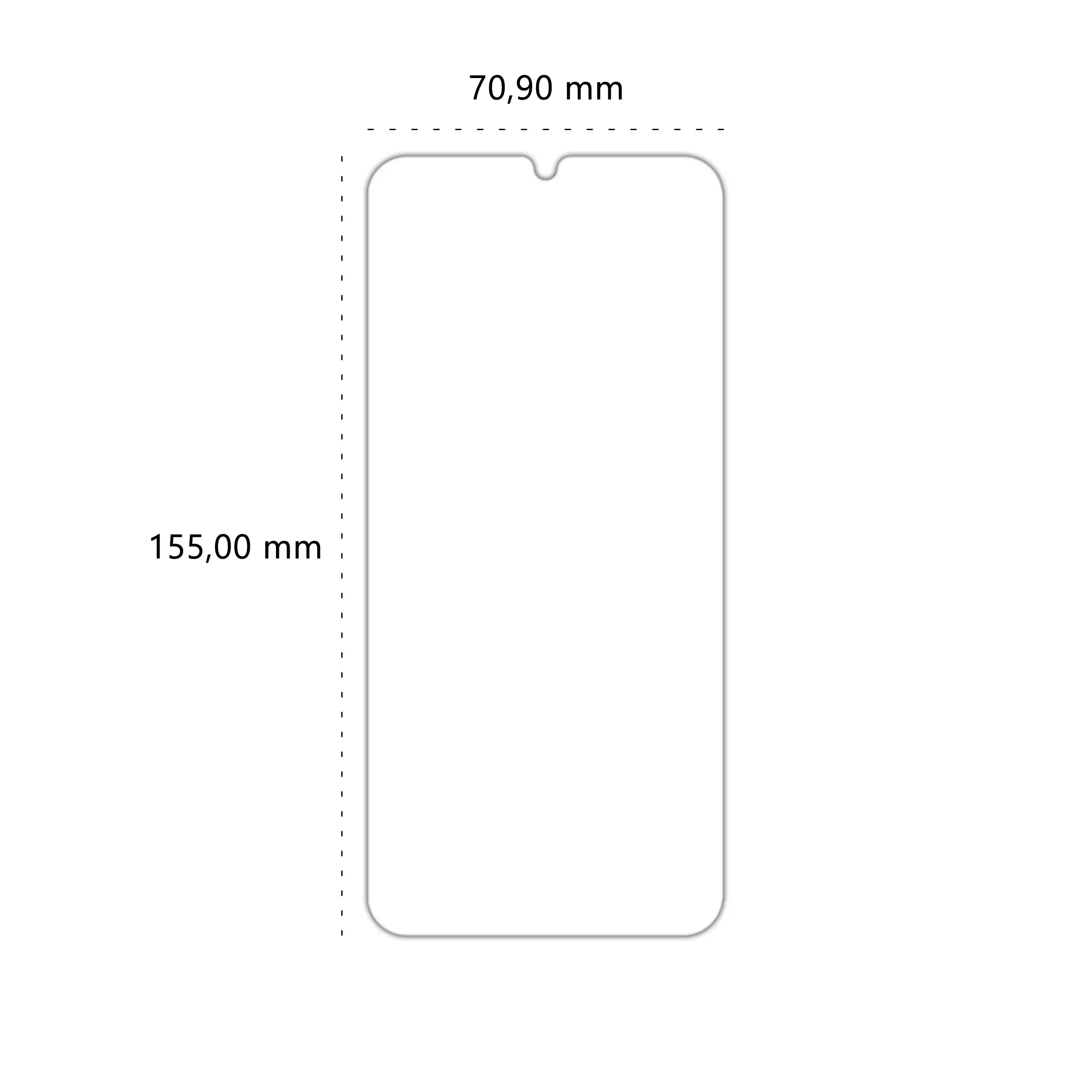 Wymiary szkła hartowanego Polski Banan BananShield do telefonu Samsung Galaxy M34 5G