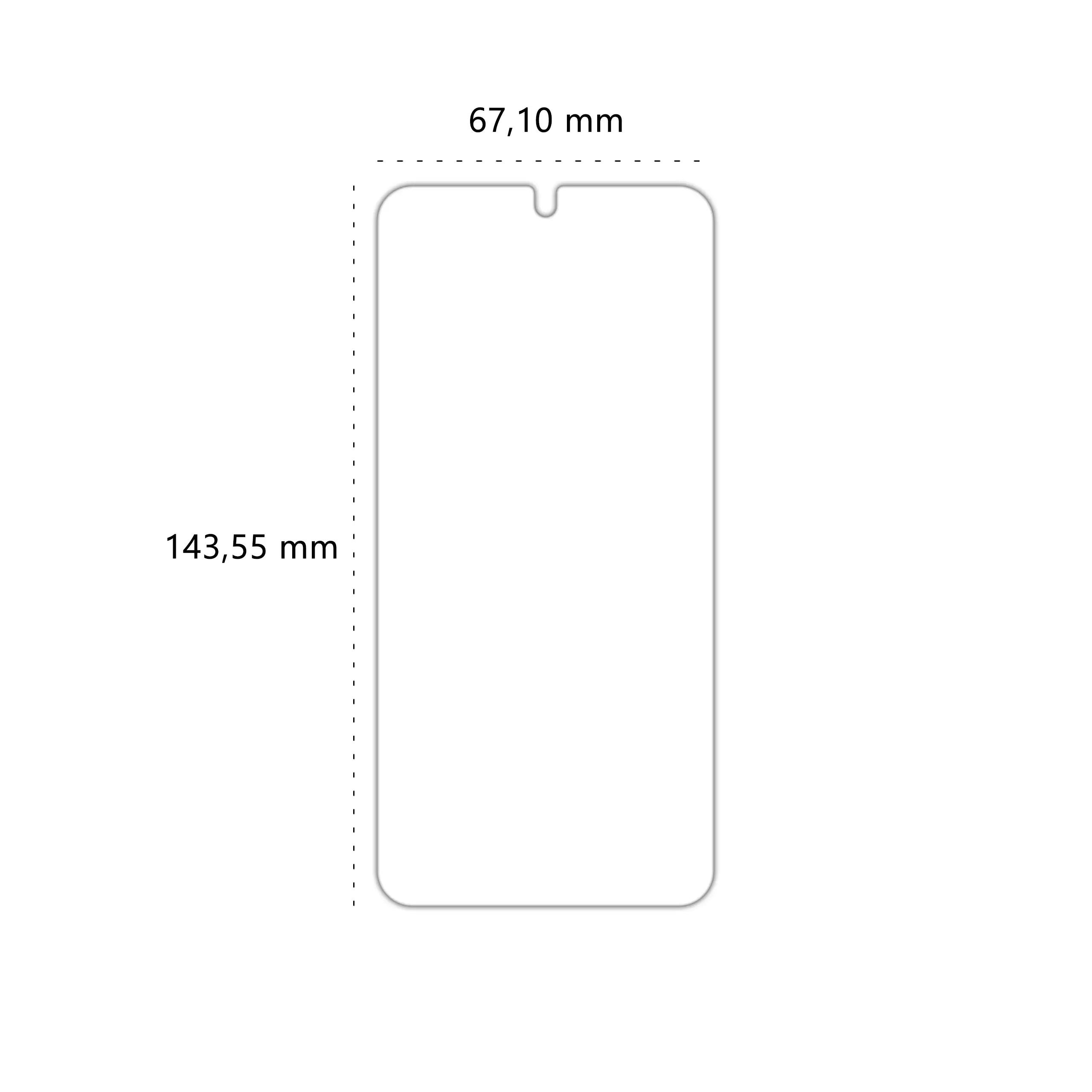 Wymiary szkła hartowanego Polski Banan BananShield do telefonu Samsung Galaxy S25