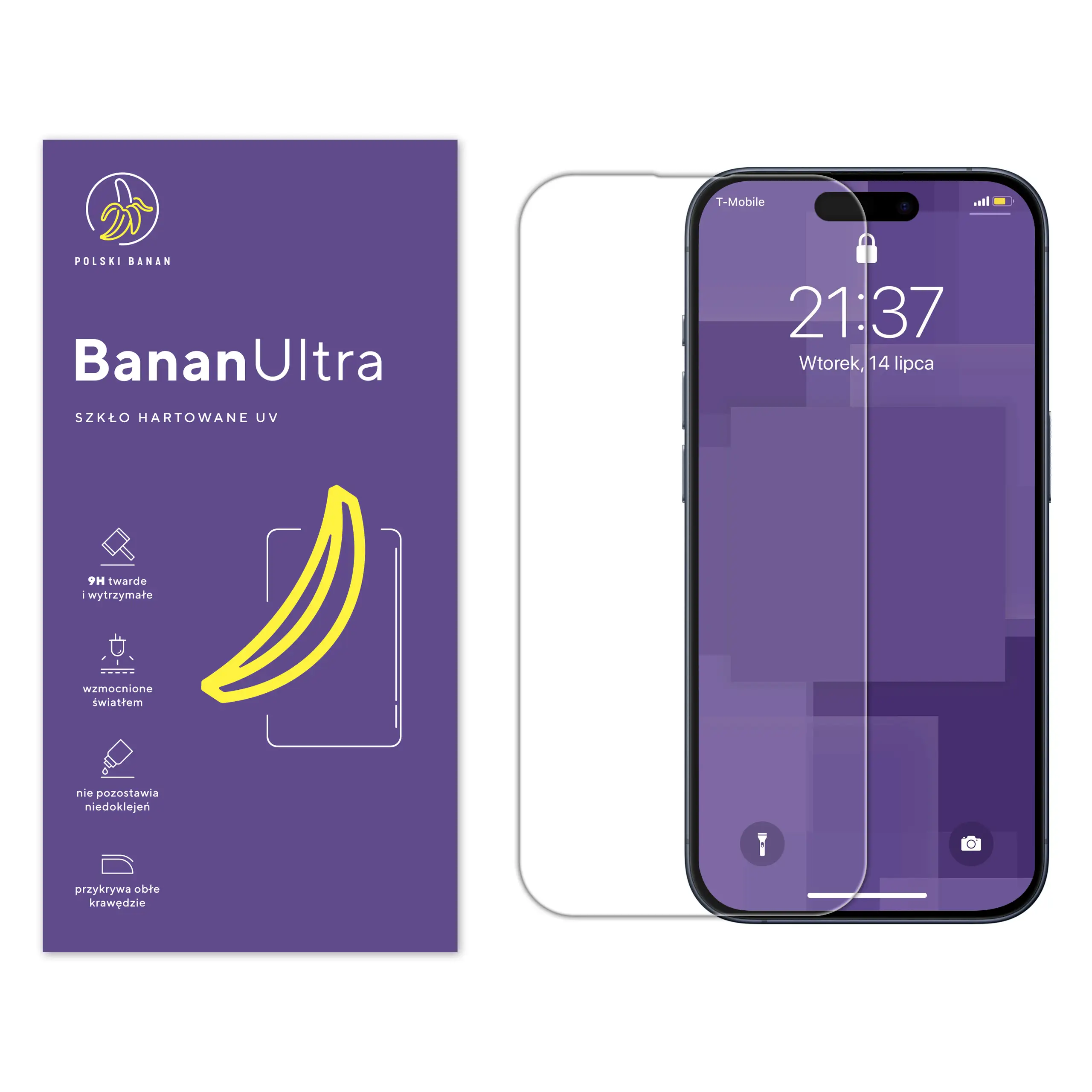 Szkło hartowane UV Polski Banan BananUltra do Apple iPhone 15 Pro