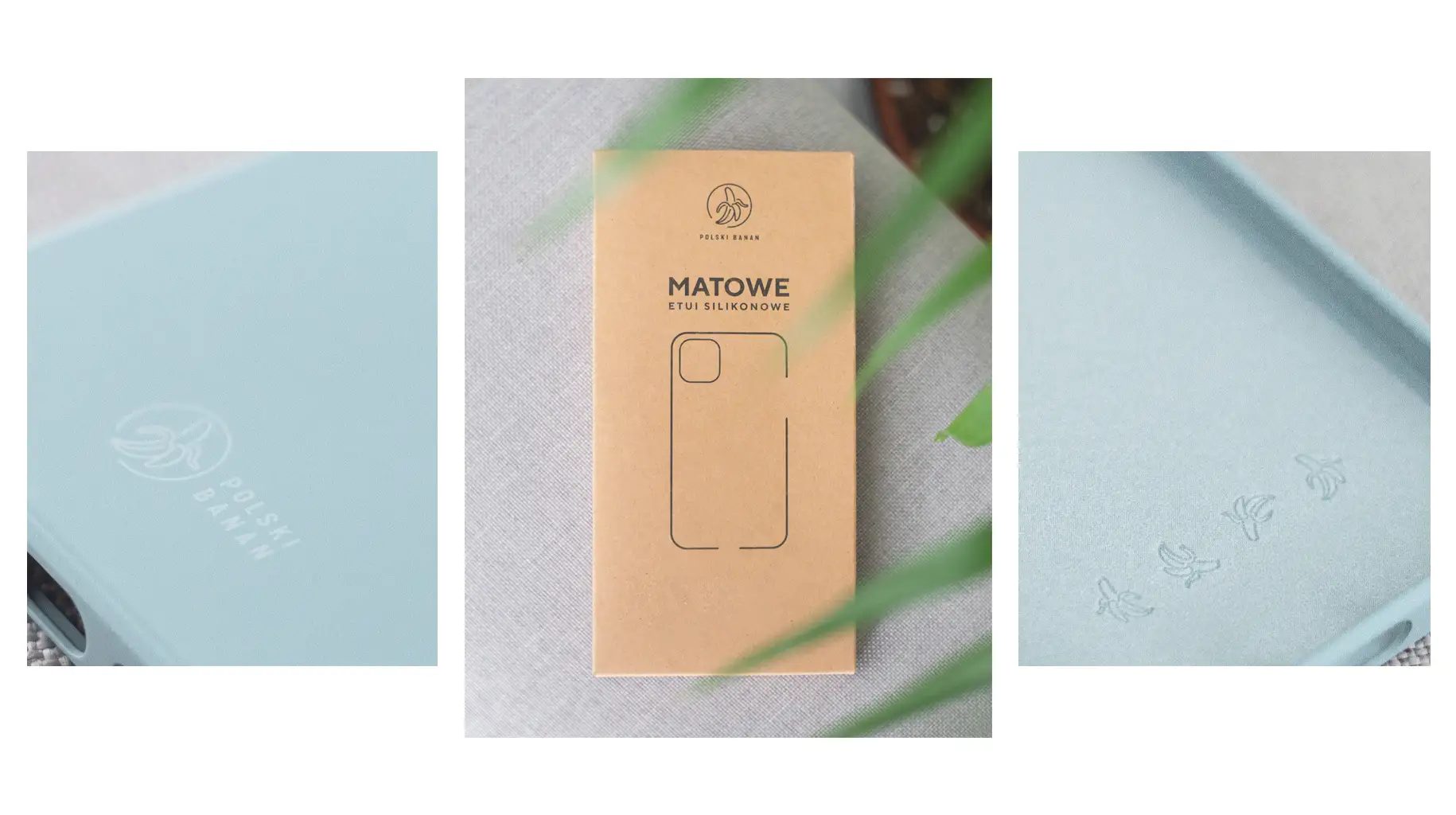 Etui silikonowe matowe błękitne Polski Banan