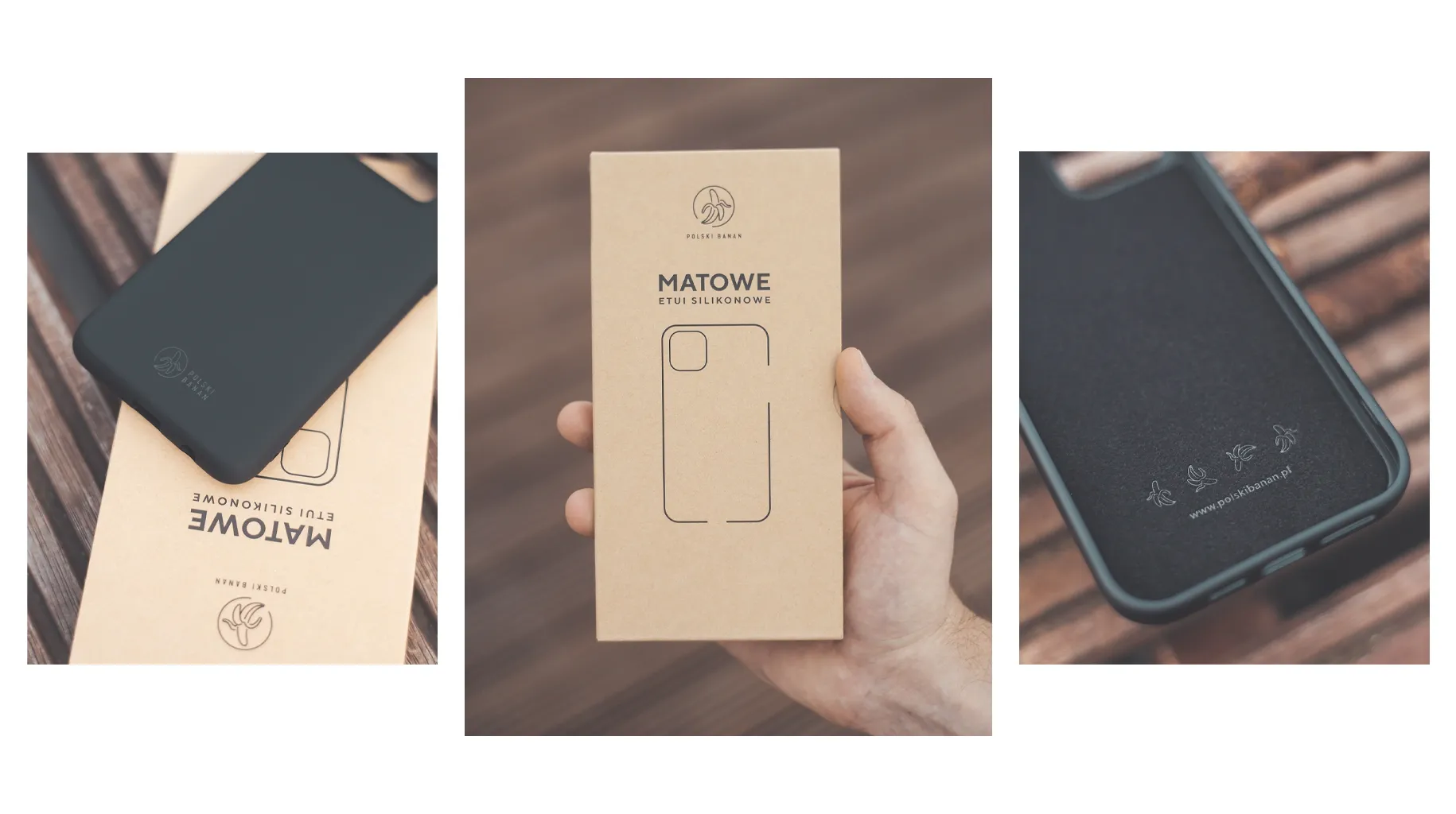 Etui silikonowe matowe czarne Polski Banan