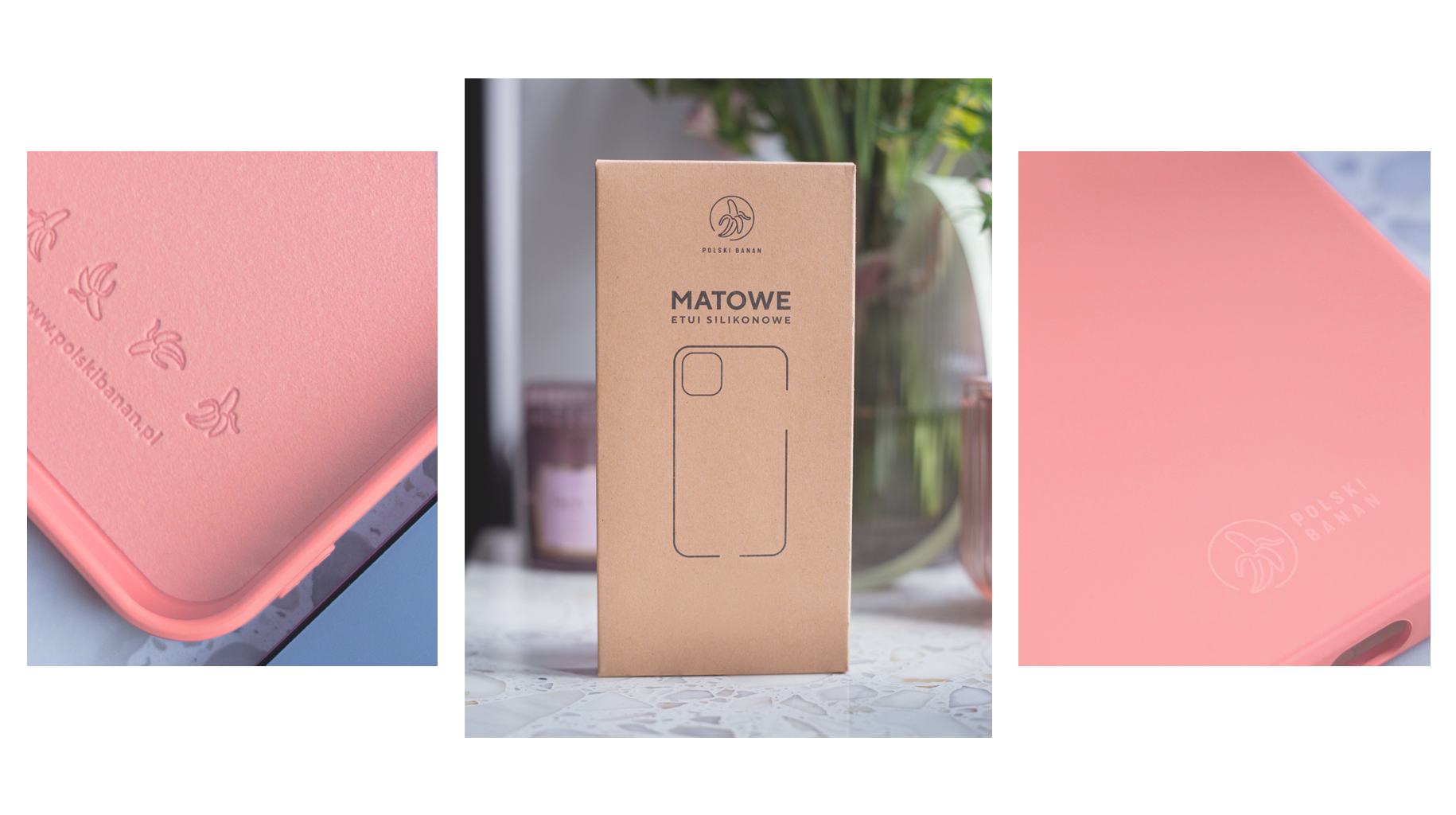 Etui silikonowe matowe różowe Polski Banan