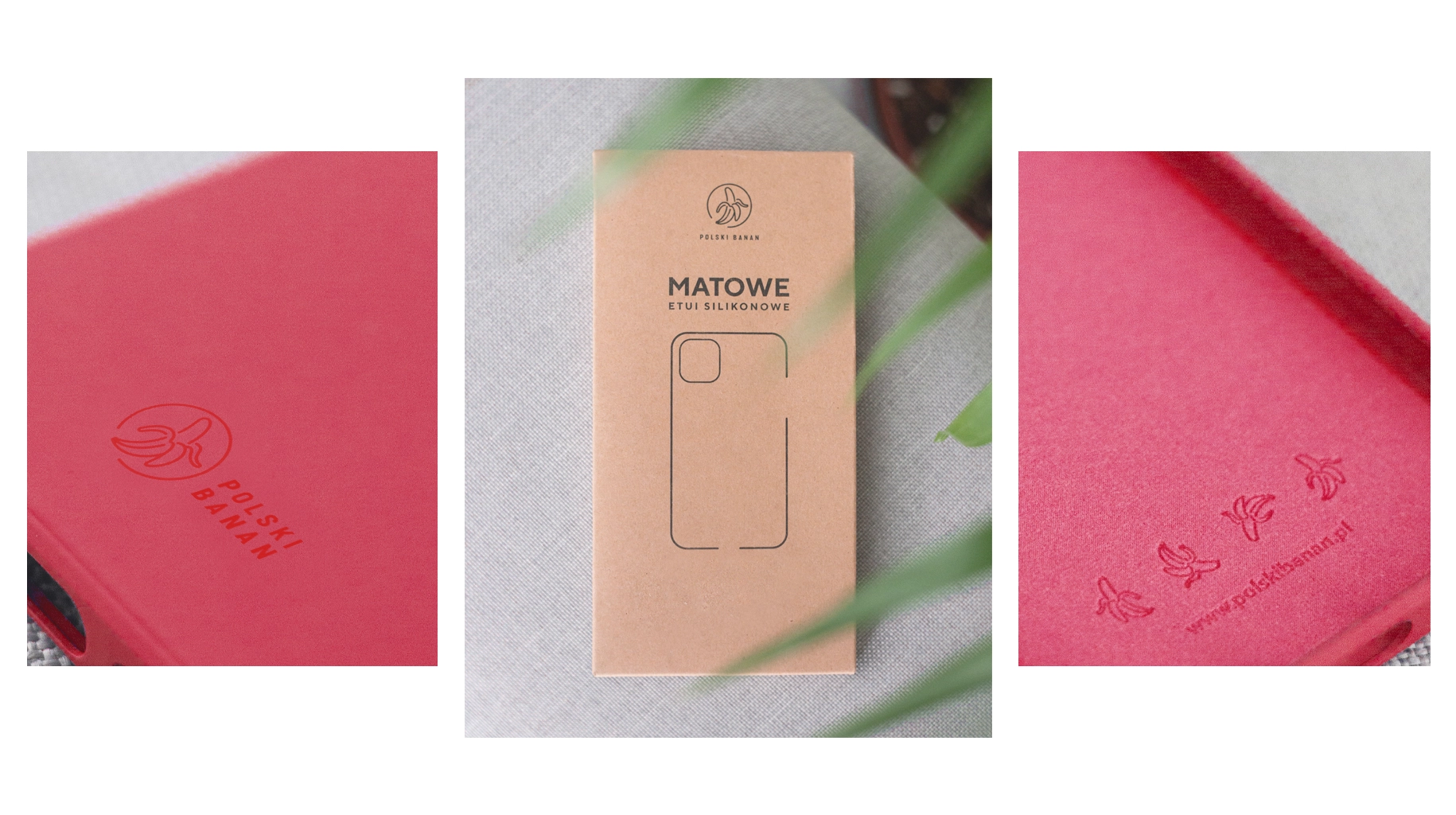 Etui silikonowe matowe wiśniowe Polski Banan