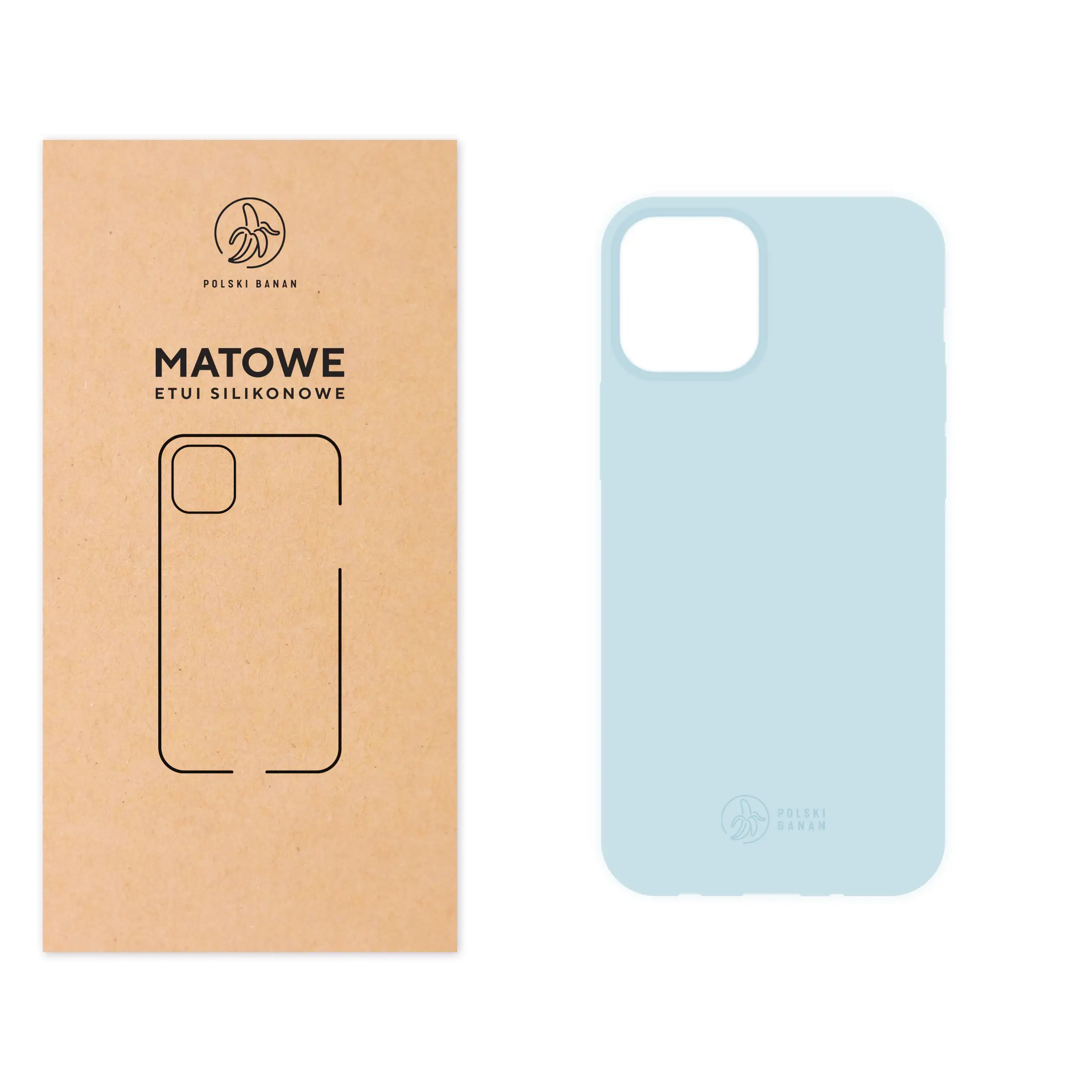 Etui silikonowe matowe błękitne Polski Banan do Apple iPhone 12 mini
