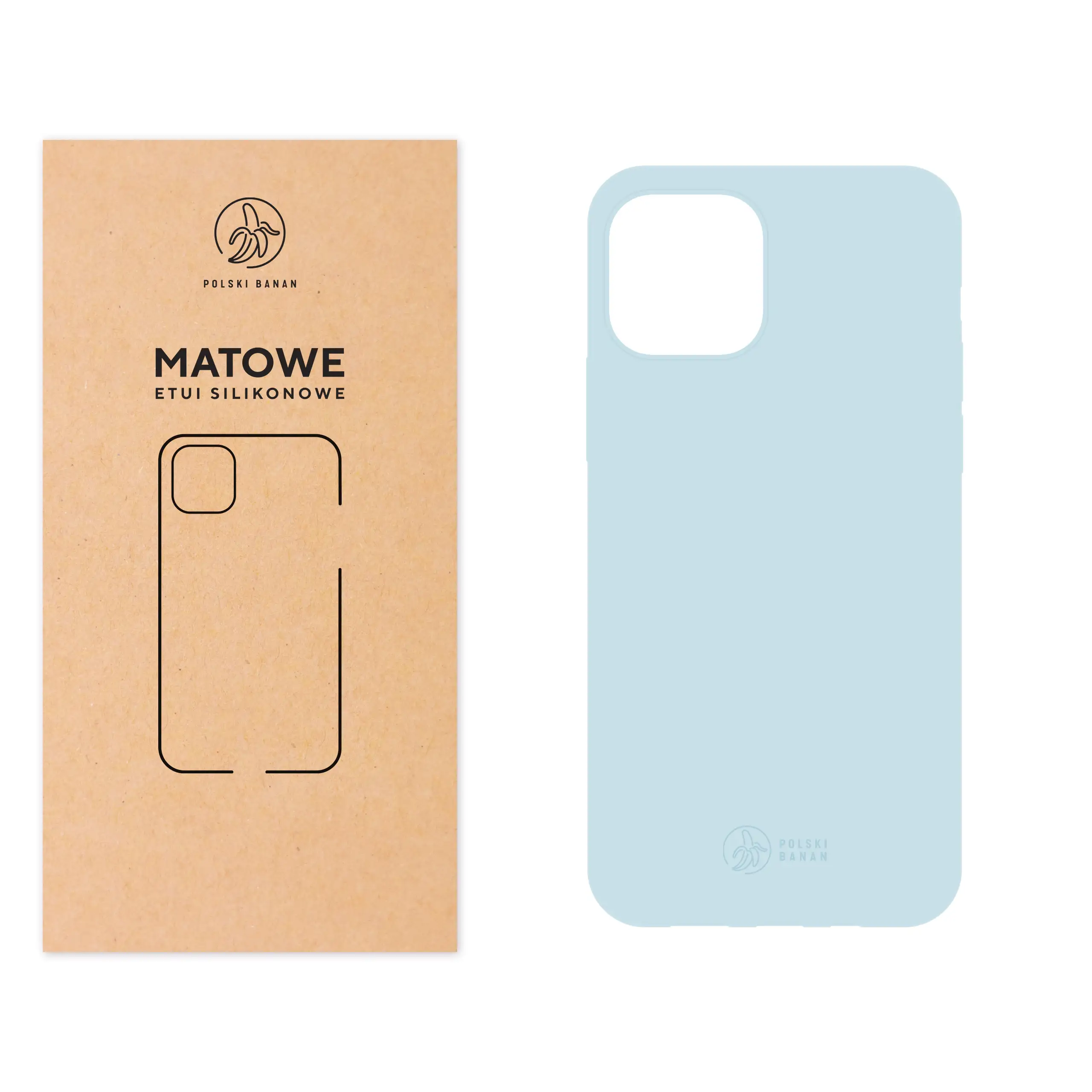 Etui silikonowe matowe błękitne Polski Banan do Apple iPhone 12 / 12 Pro