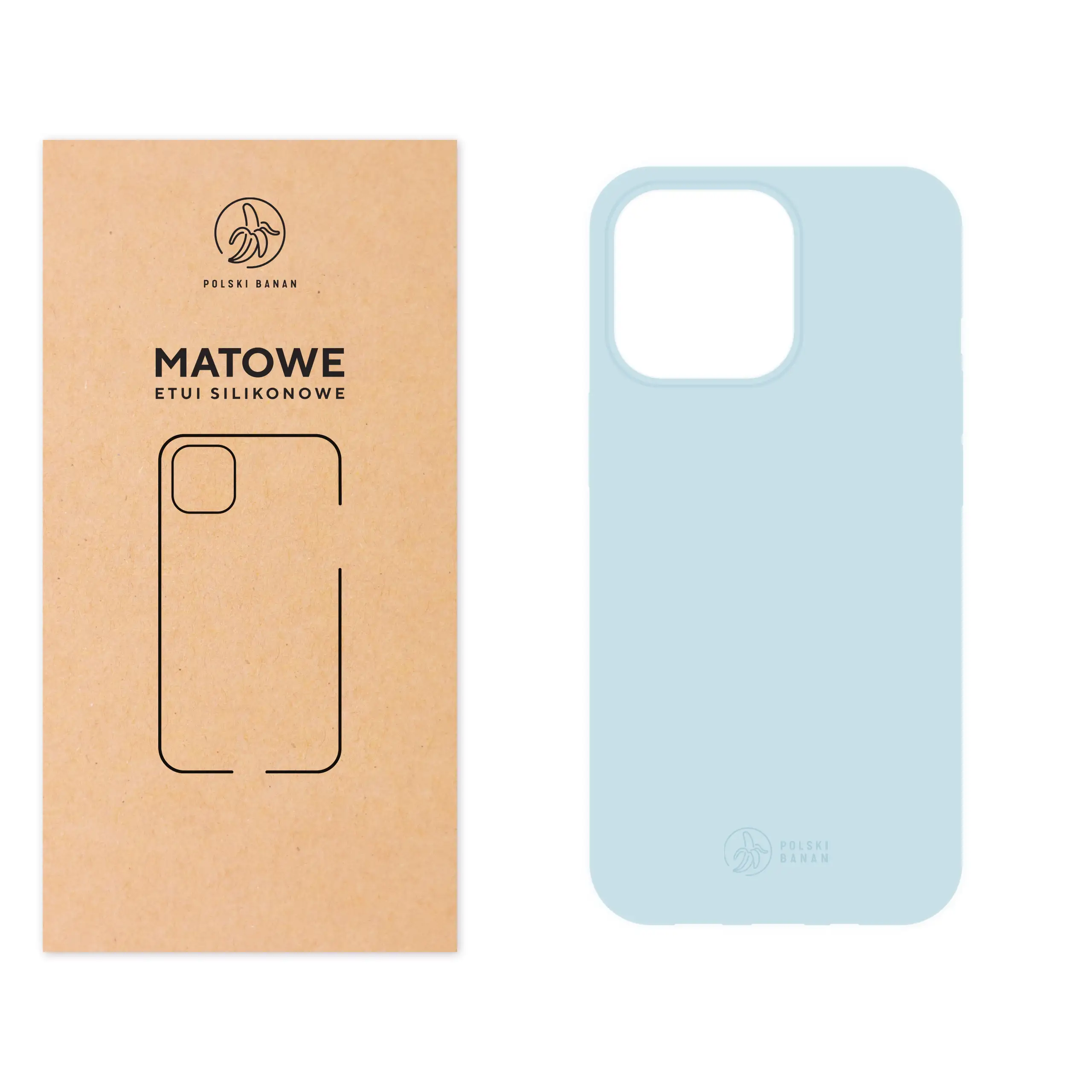 Etui silikonowe matowe błękitne Polski Banan do Apple iPhone 13 Pro
