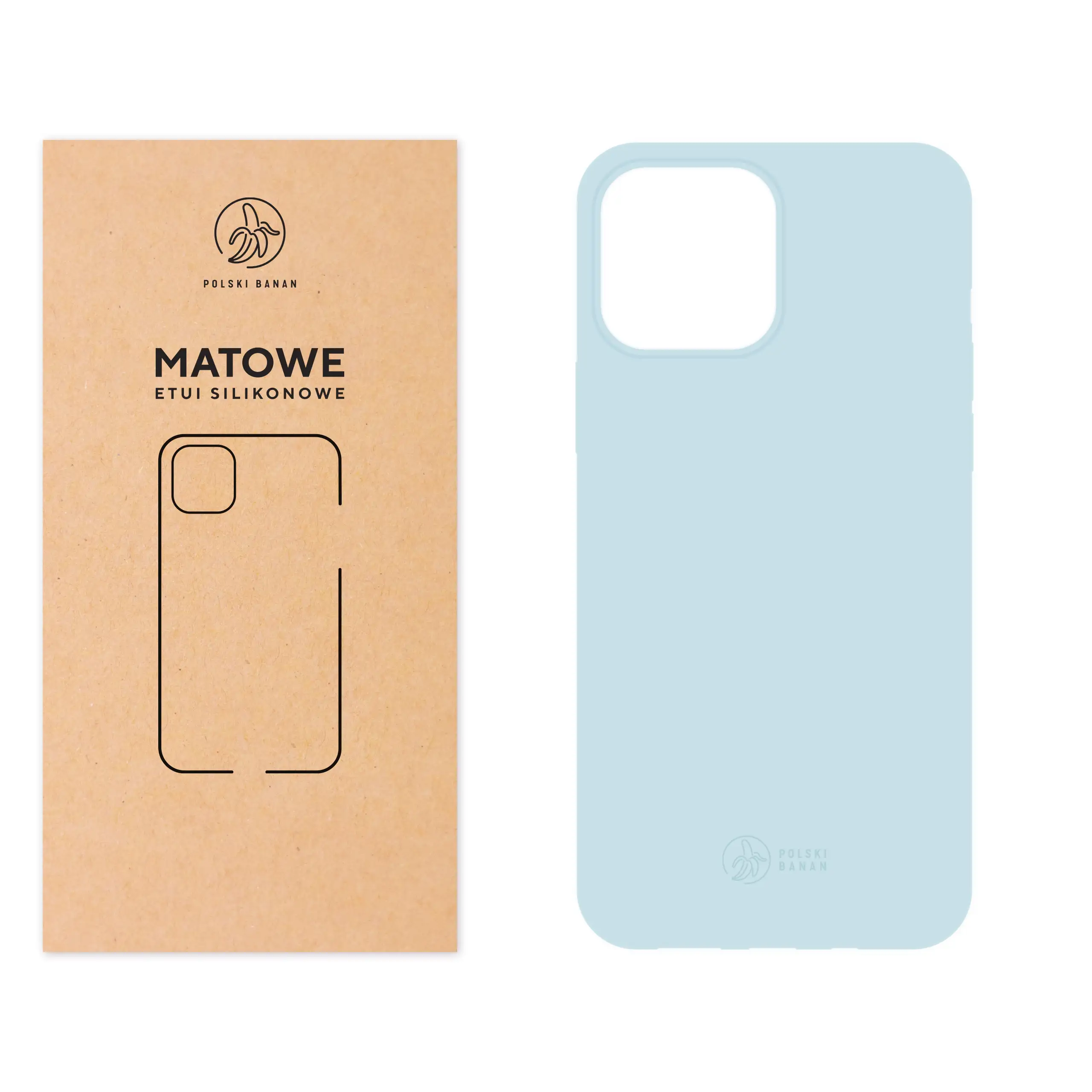 Etui silikonowe matowe błękitne Polski Banan do Apple iPhone 13 Pro Max