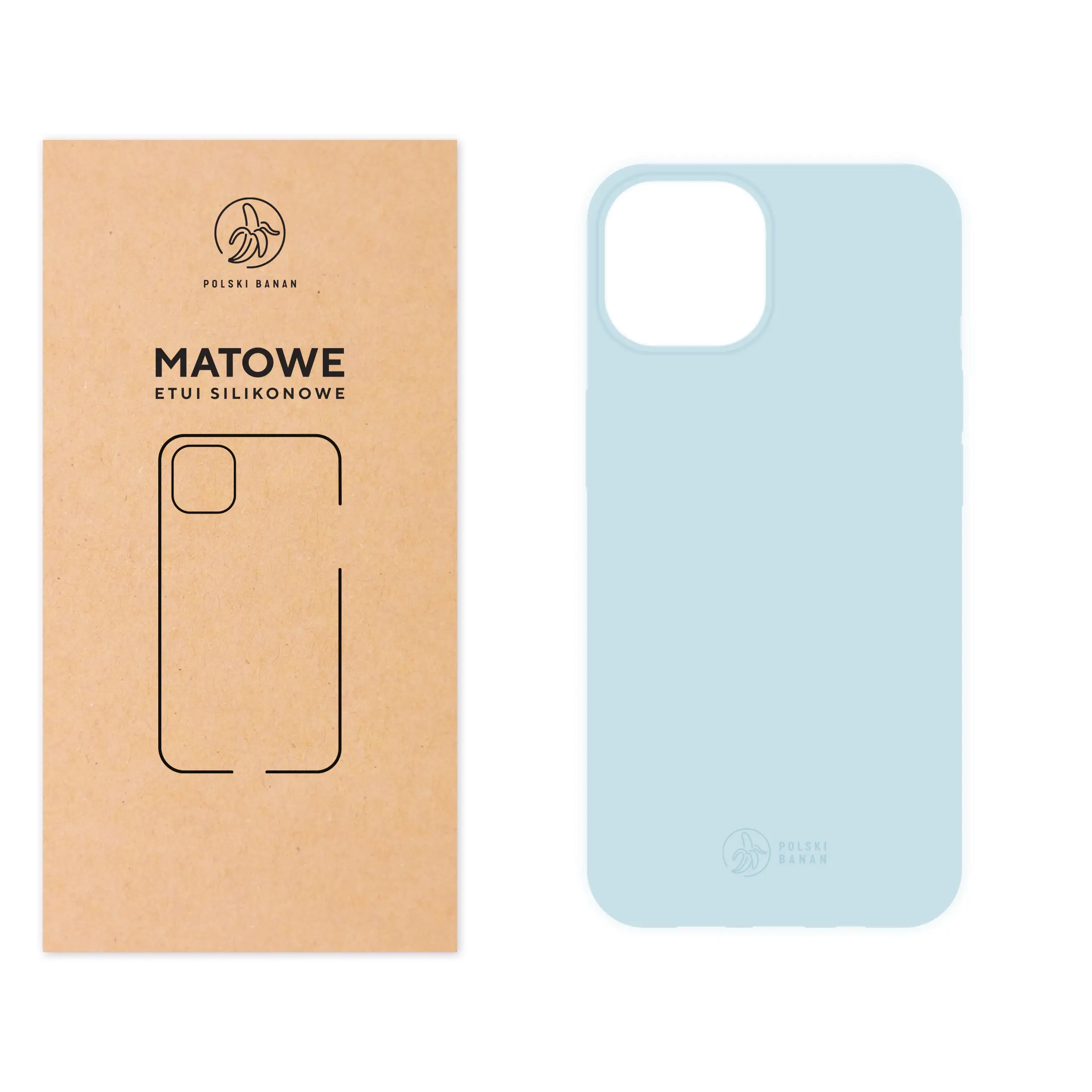 Etui silikonowe matowe błękitne Polski Banan do Apple iPhone 14
