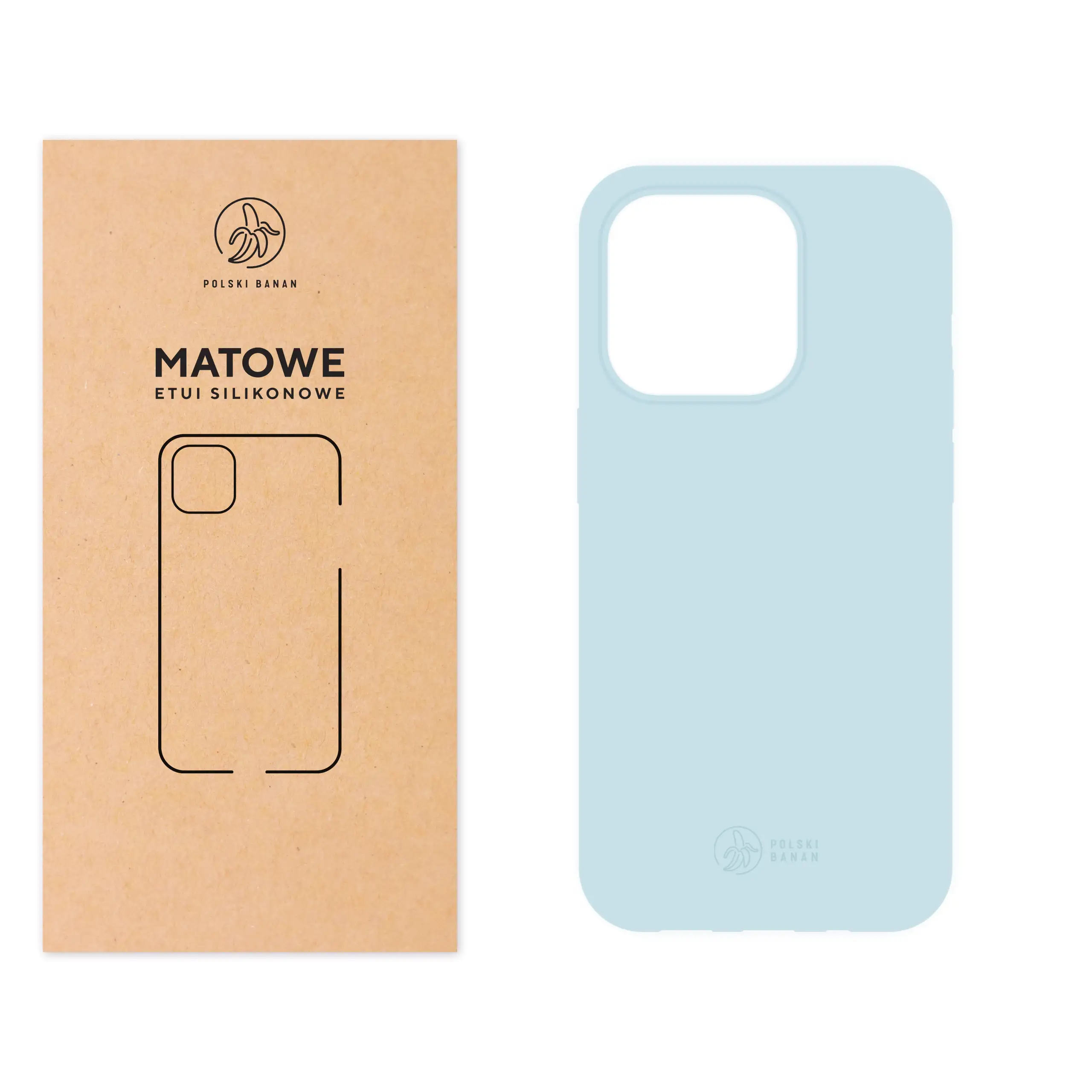 Etui silikonowe matowe błękitne Polski Banan do Apple iPhone 14 Pro