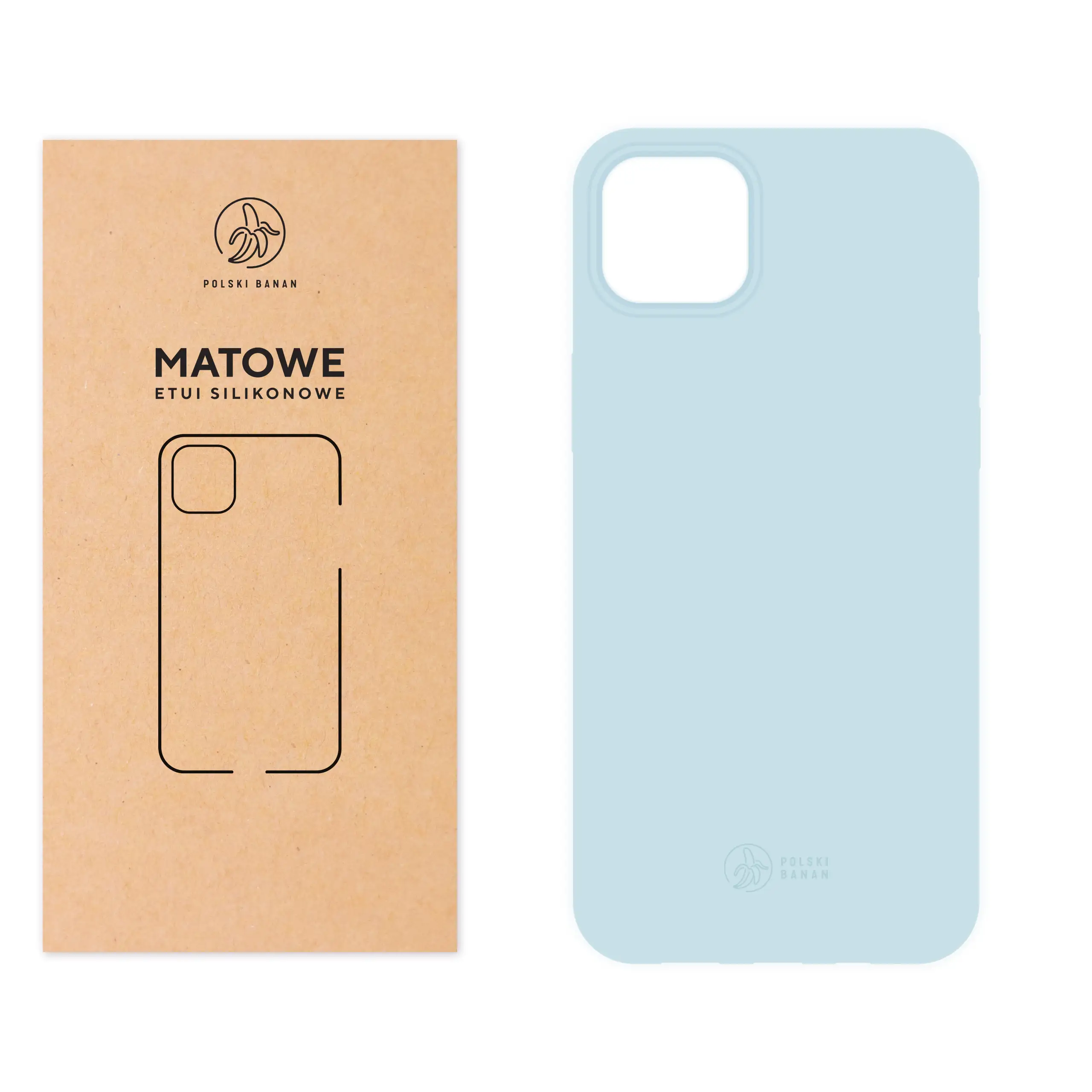 Etui silikonowe matowe błękitne Polski Banan do Apple iPhone 15 Plus