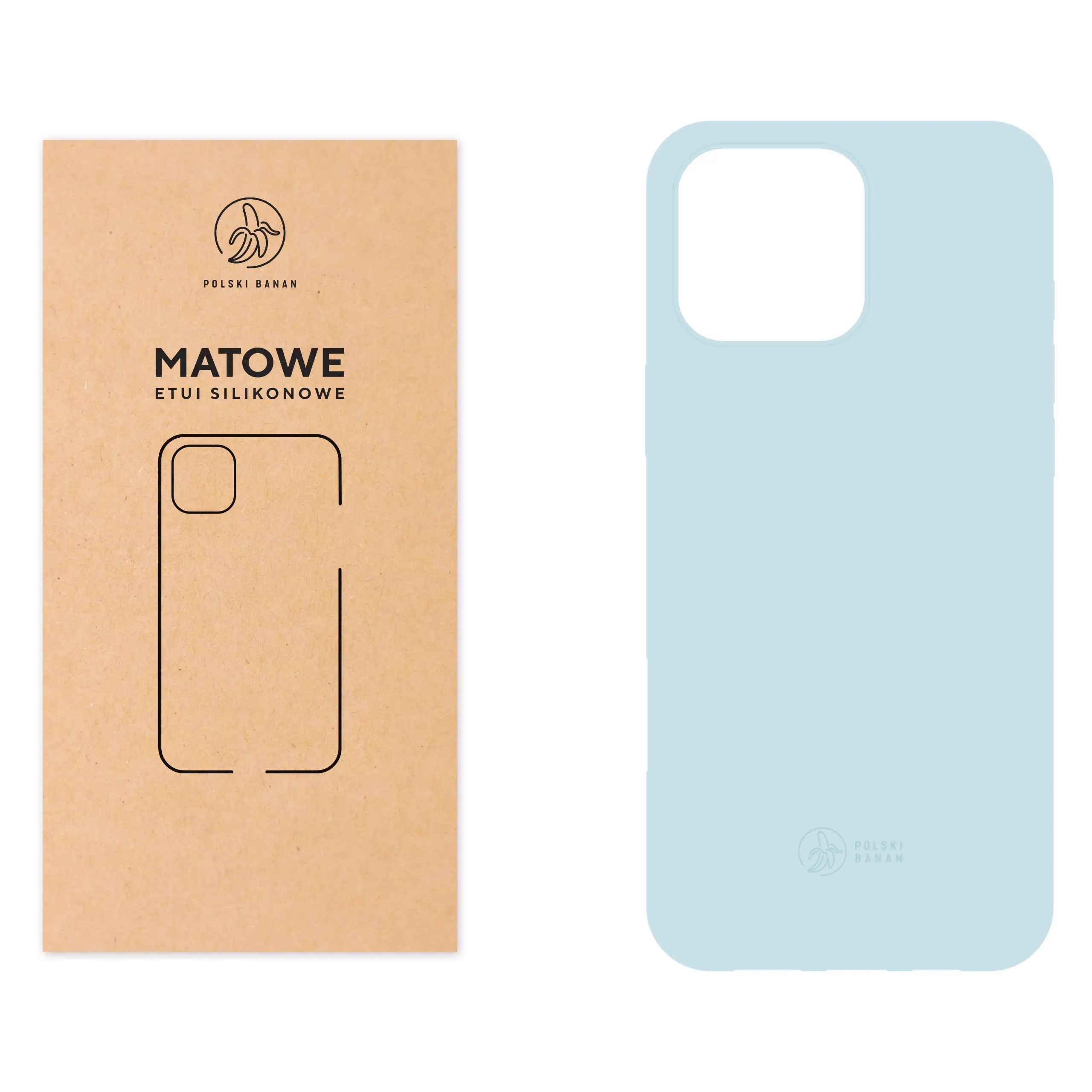 Etui silikonowe matowe błękitne Polski Banan do Apple iPhone 16 Pro Max