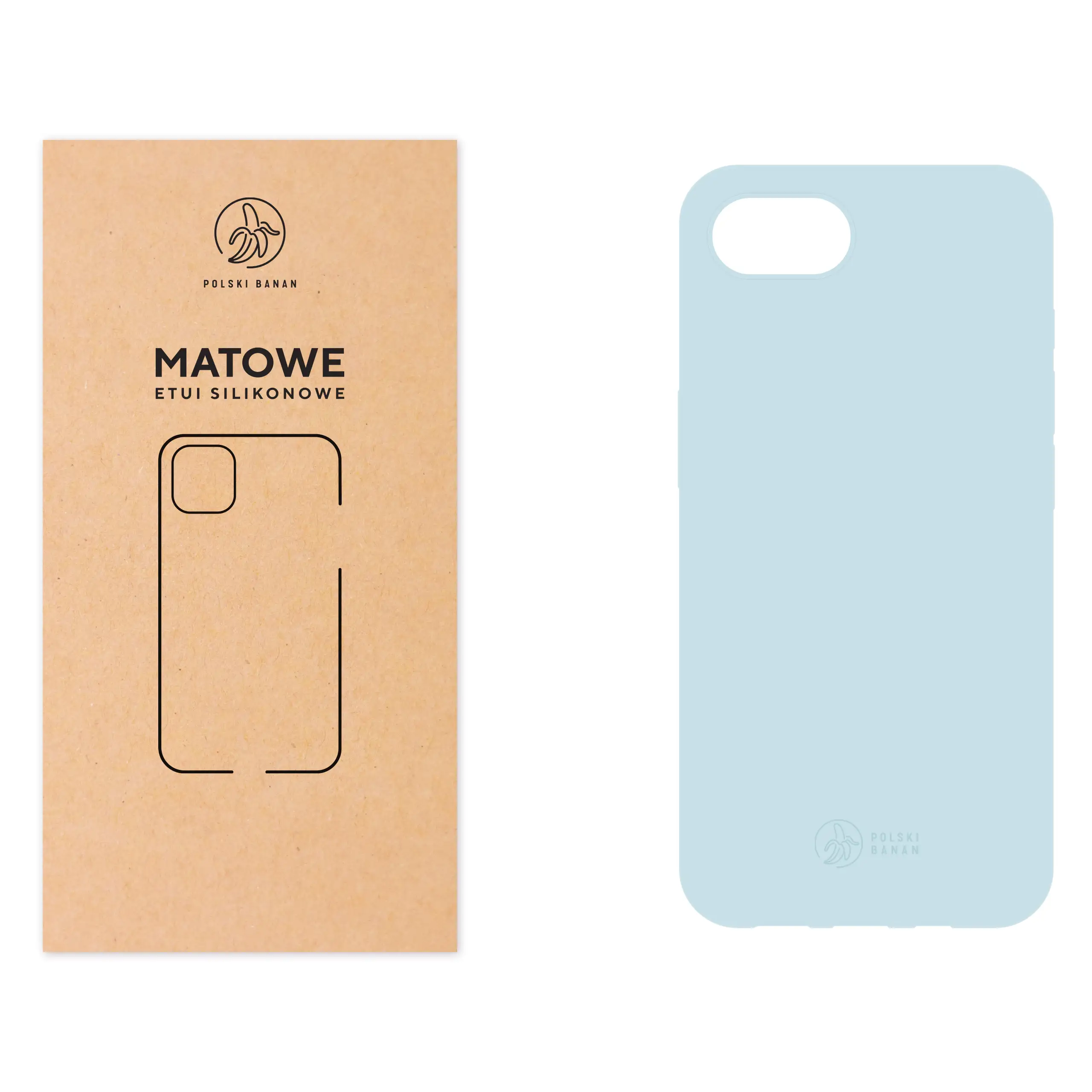 Etui silikonowe matowe błękitne Polski Banan do Apple iPhone 16e