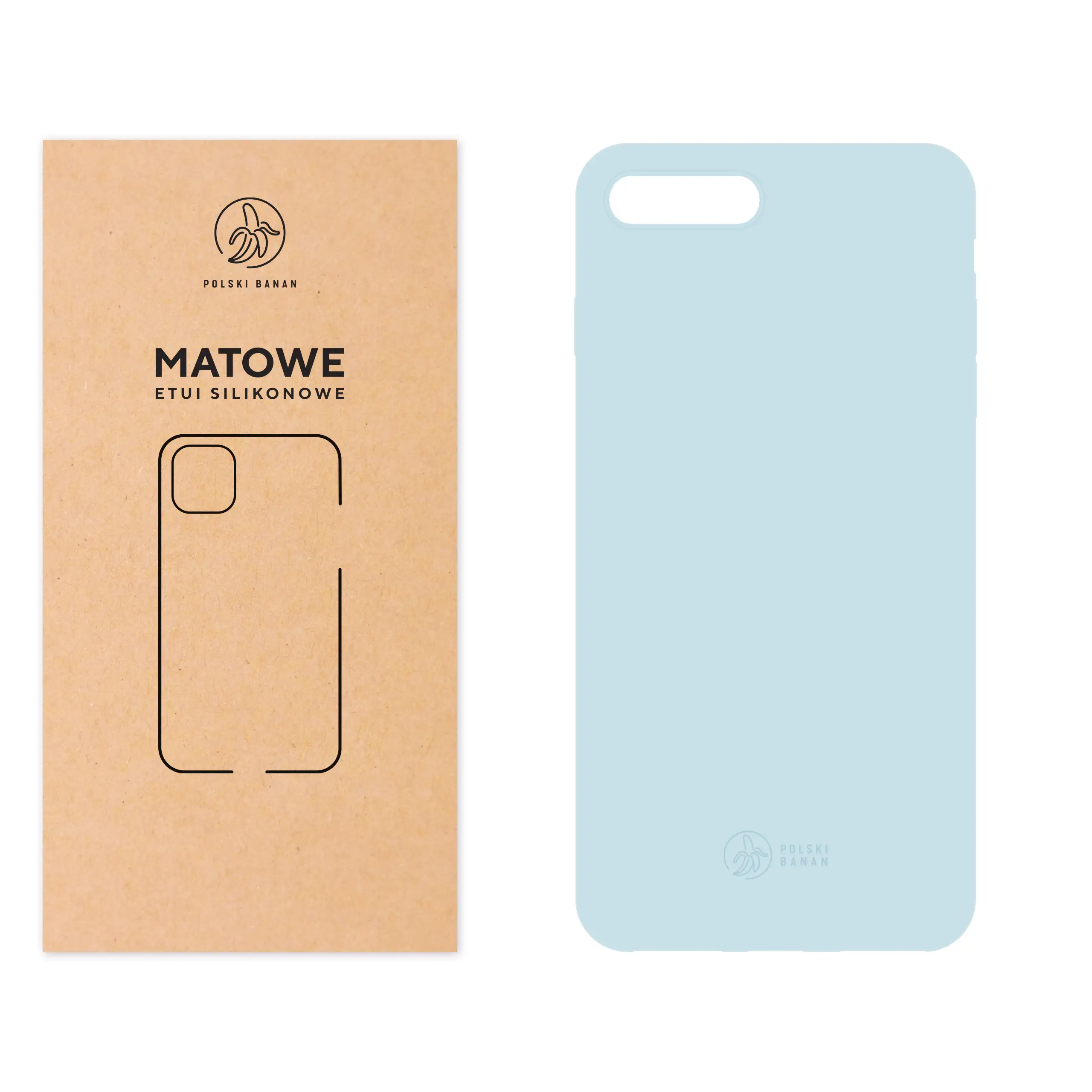 Etui silikonowe matowe błękitne Polski Banan do Apple iPhone 7 PLUS / 8 PLUS