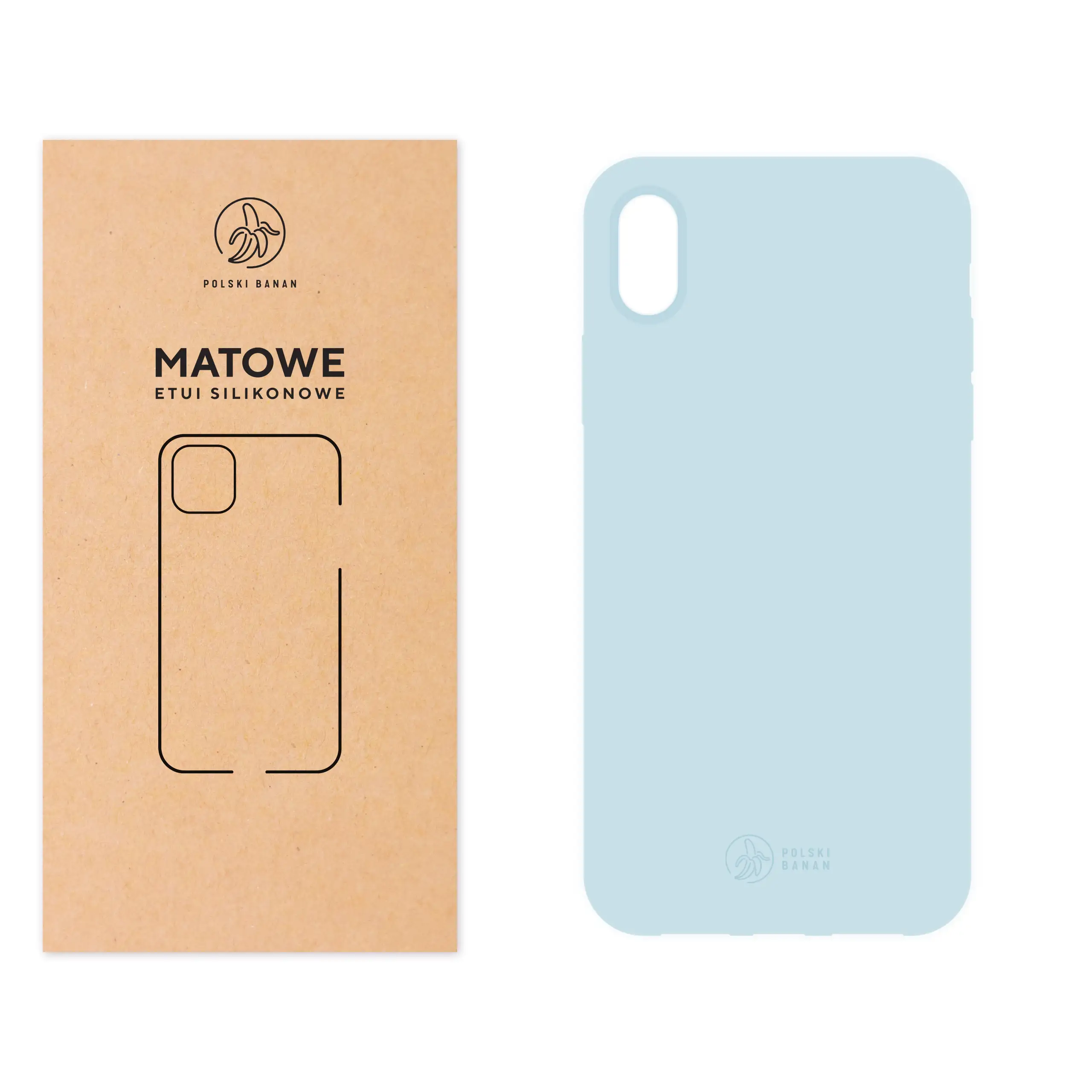 Etui silikonowe matowe błękitne Polski Banan do Apple iPhone Xr