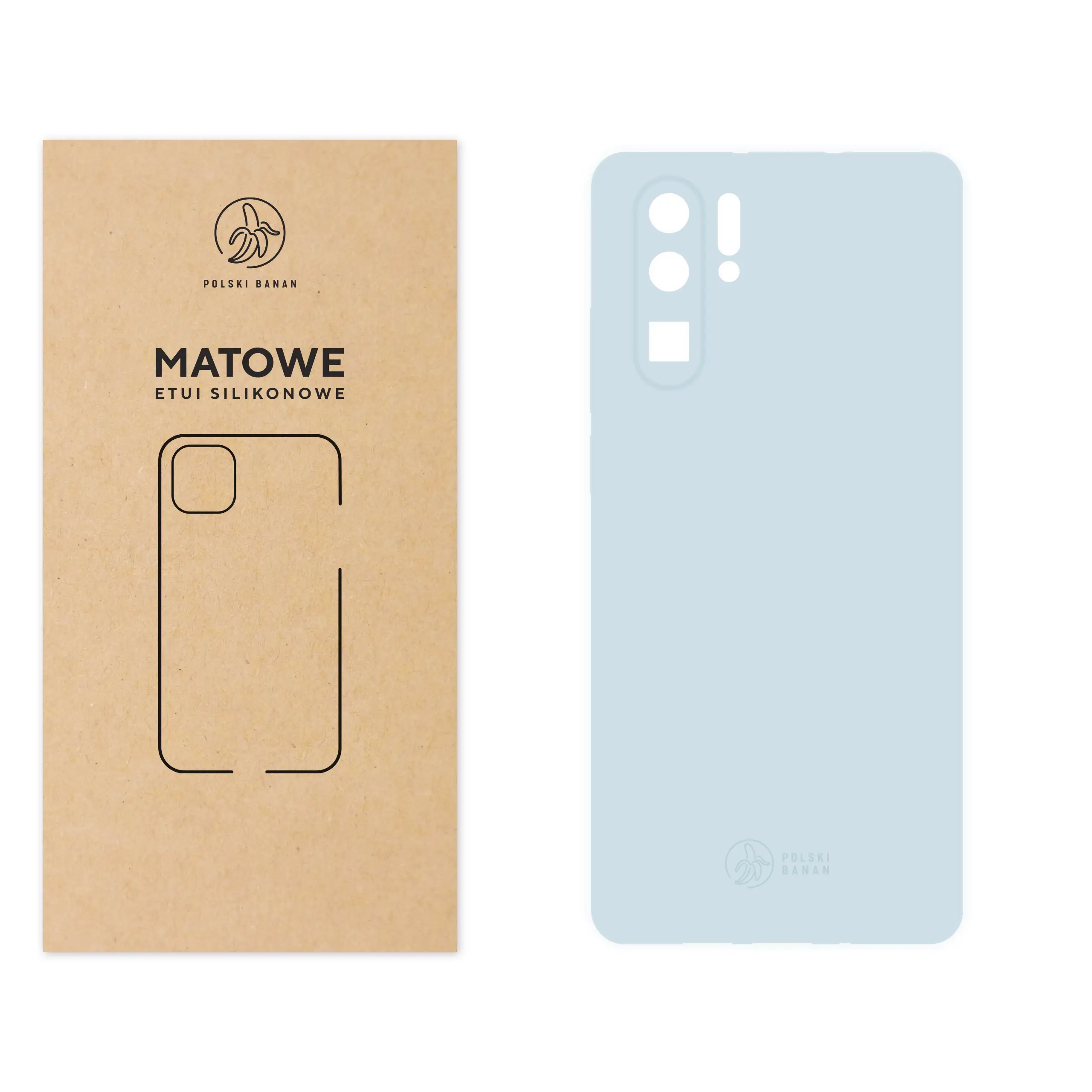 Etui silikonowe matowe błękitne Polski Banan do Huawei P30 Pro