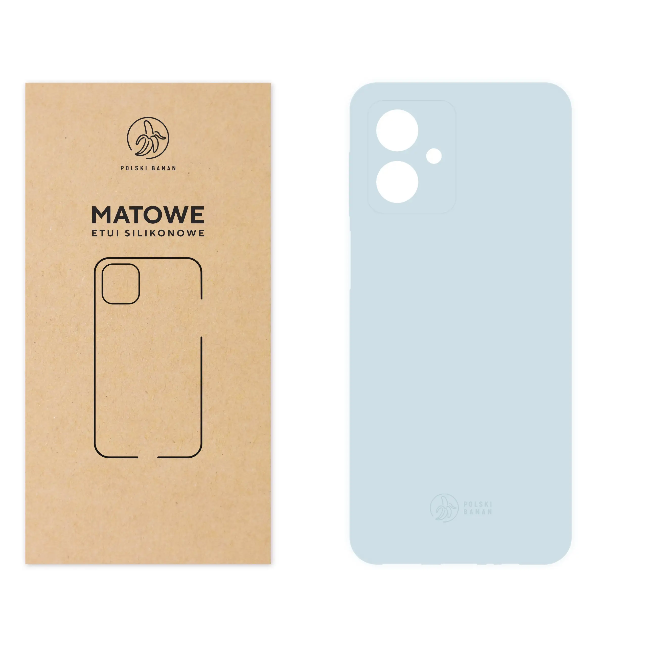 Etui silikonowe matowe błękitne Polski Banan do Motorola Moto G54 5G / G54 Power Edition