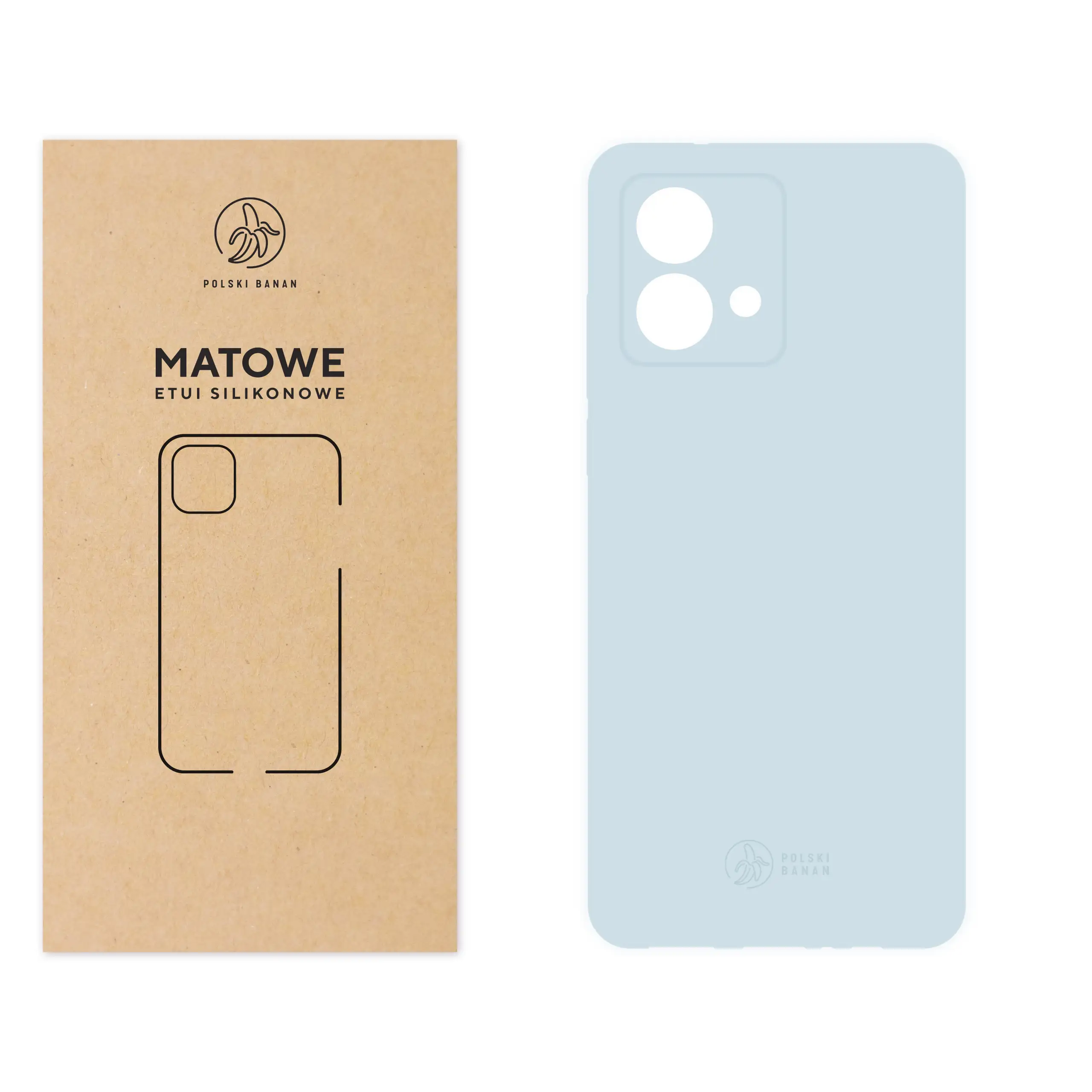Etui silikonowe matowe błękitne Polski Banan do Motorola Moto G84 5G