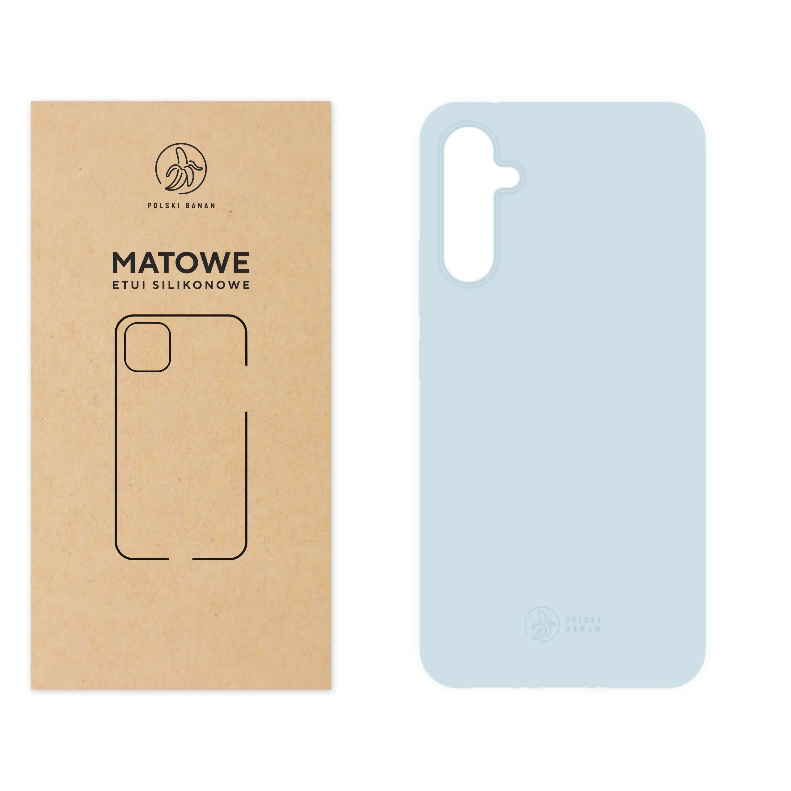 Etui silikonowe matowe błękitne Polski Banan do Samsung Galaxy A34 / A34 5G