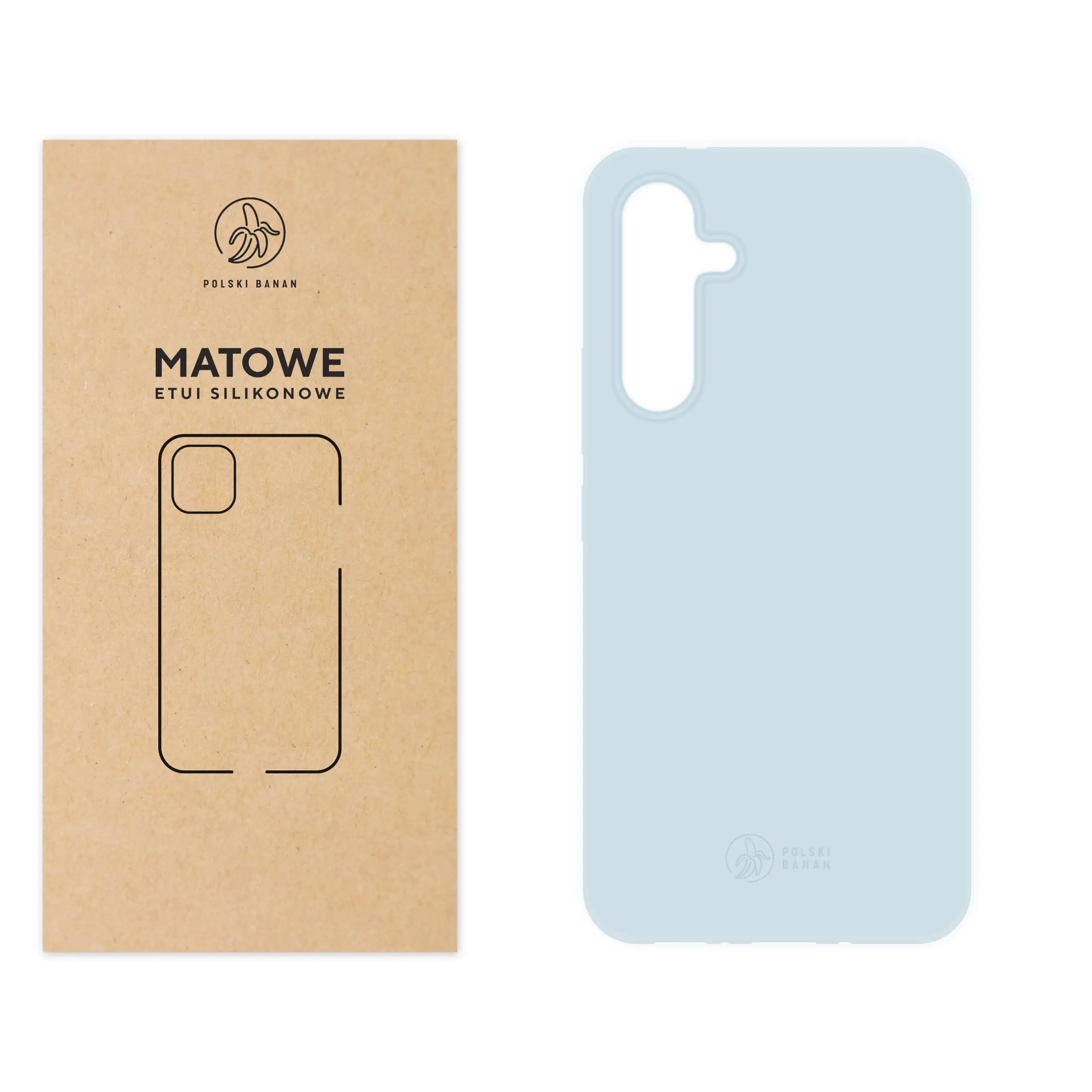 Etui silikonowe matowe błękitne Polski Banan do Samsung Galaxy A54