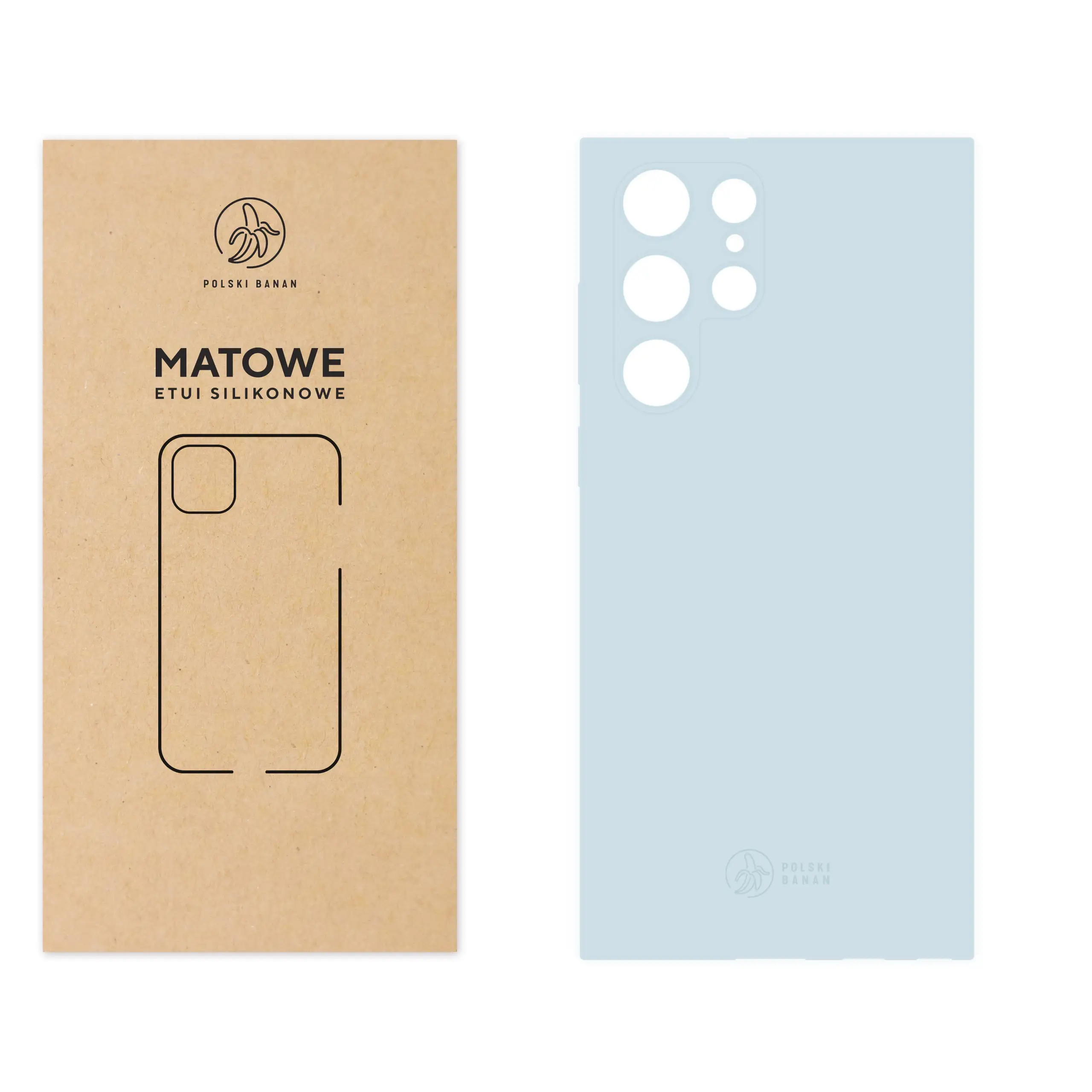 Etui silikonowe matowe błękitne Polski Banan do Samsung Galaxy S22 Ultra