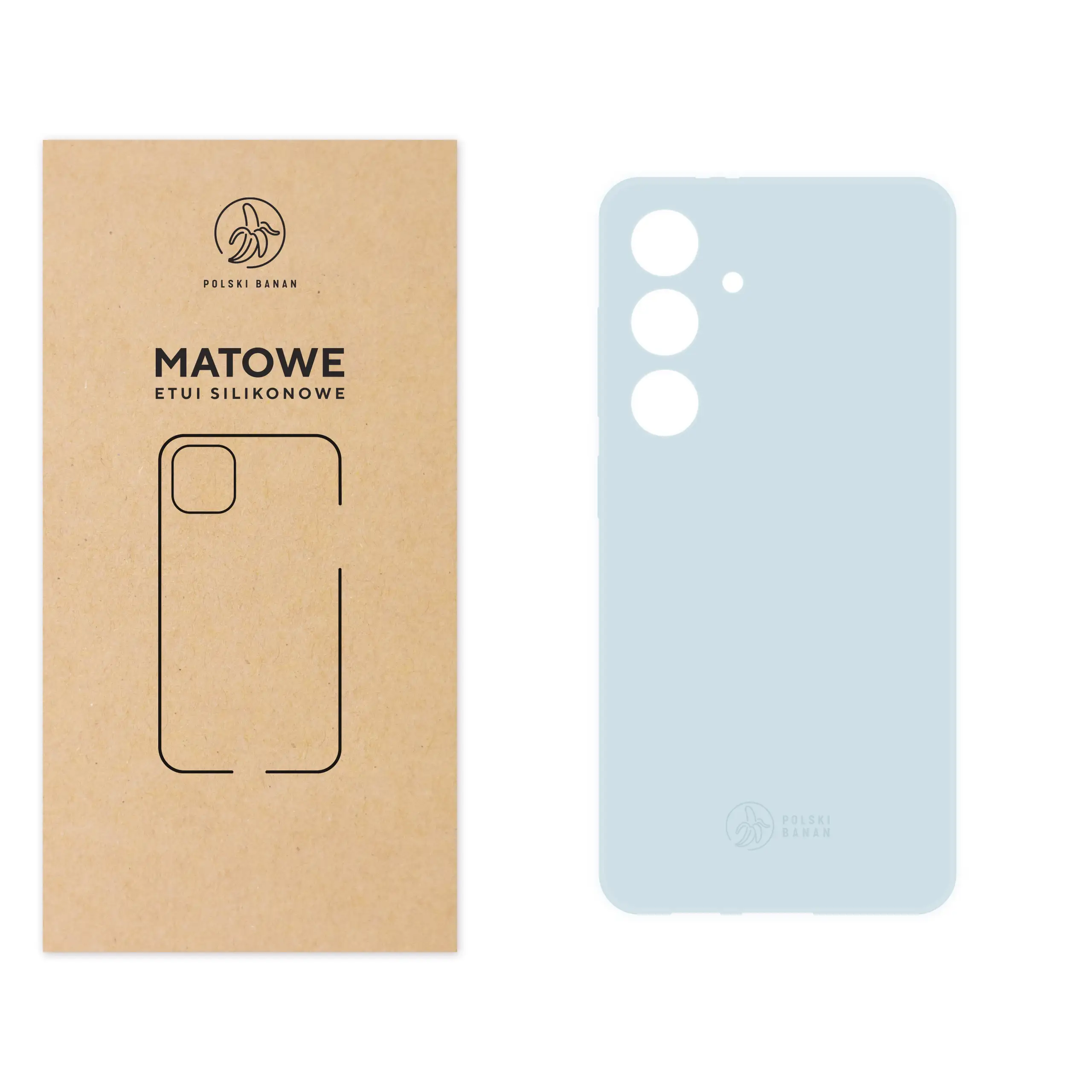 Etui silikonowe matowe błękitne Polski Banan do Samsung Galaxy S24