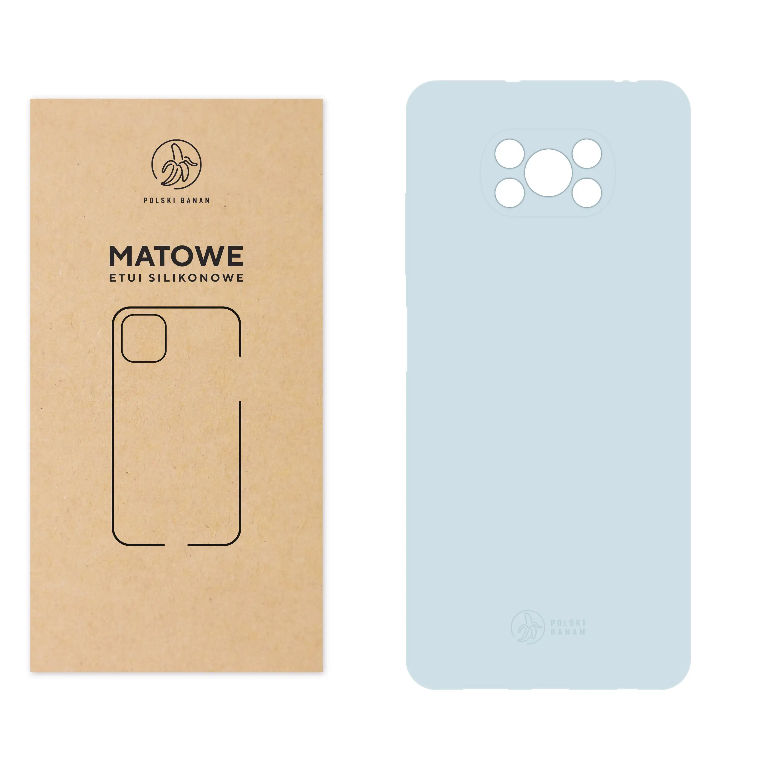 Etui silikonowe matowe błękitne Polski Banan do Xiaomi POCO X3 NFC / X3 Pro