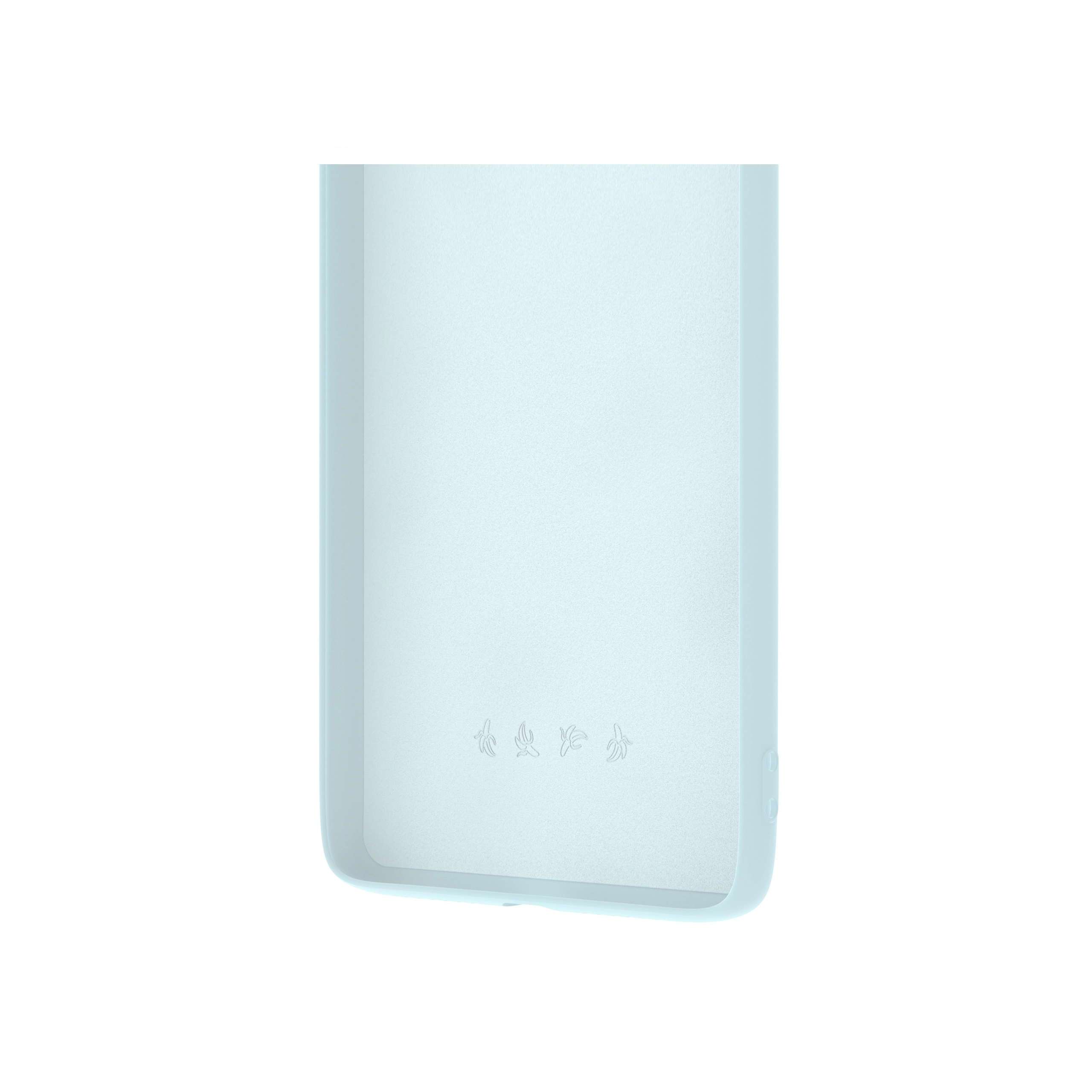 Etui silikonowe matowe błękitne Polski Banan z widocznymi bananami wewnątrz