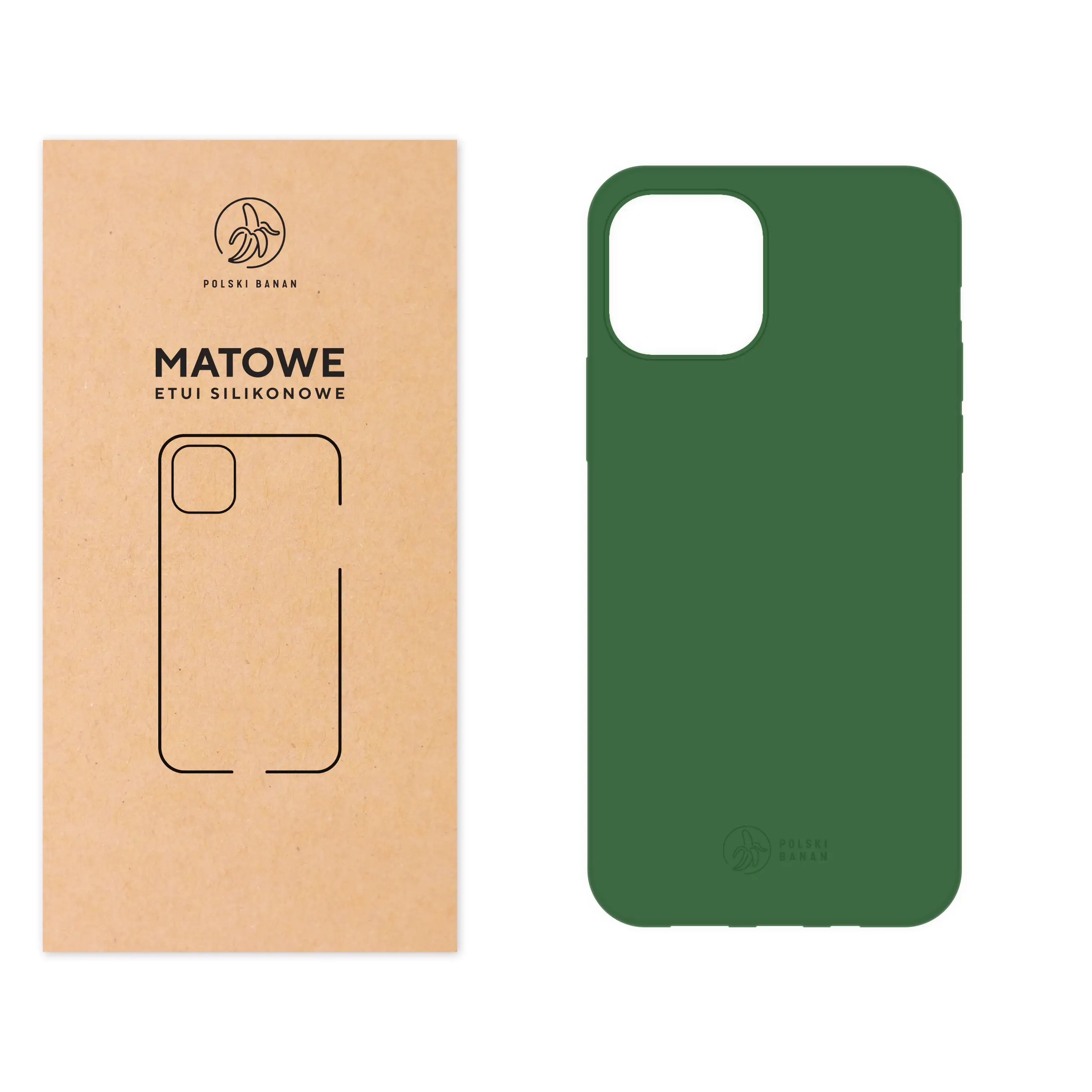 Etui silikonowe matowe butelkowe Polski Banan do Apple iPhone 12 / 12 Pro