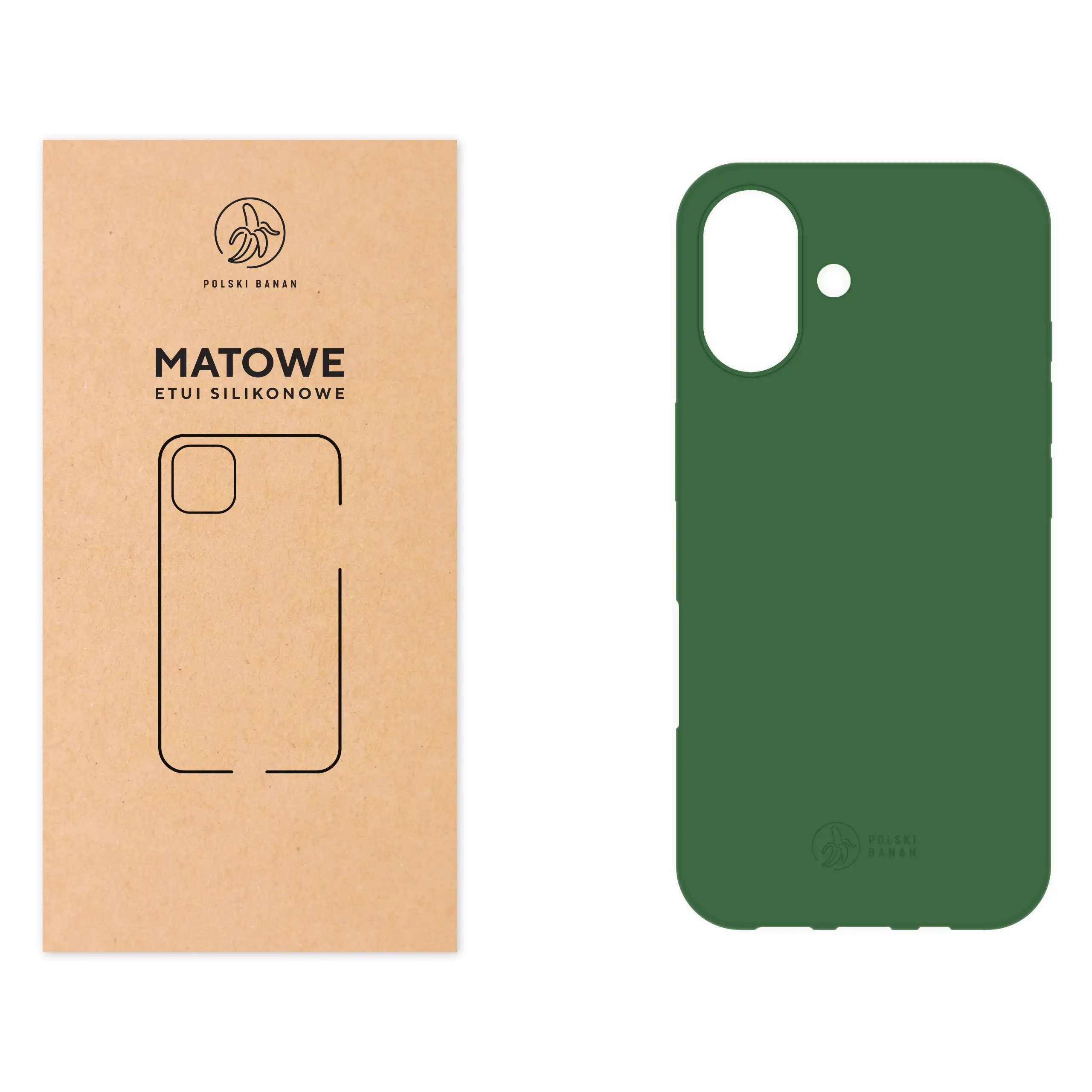 Etui silikonowe matowe butelkowe Polski Banan do Apple iPhone 16