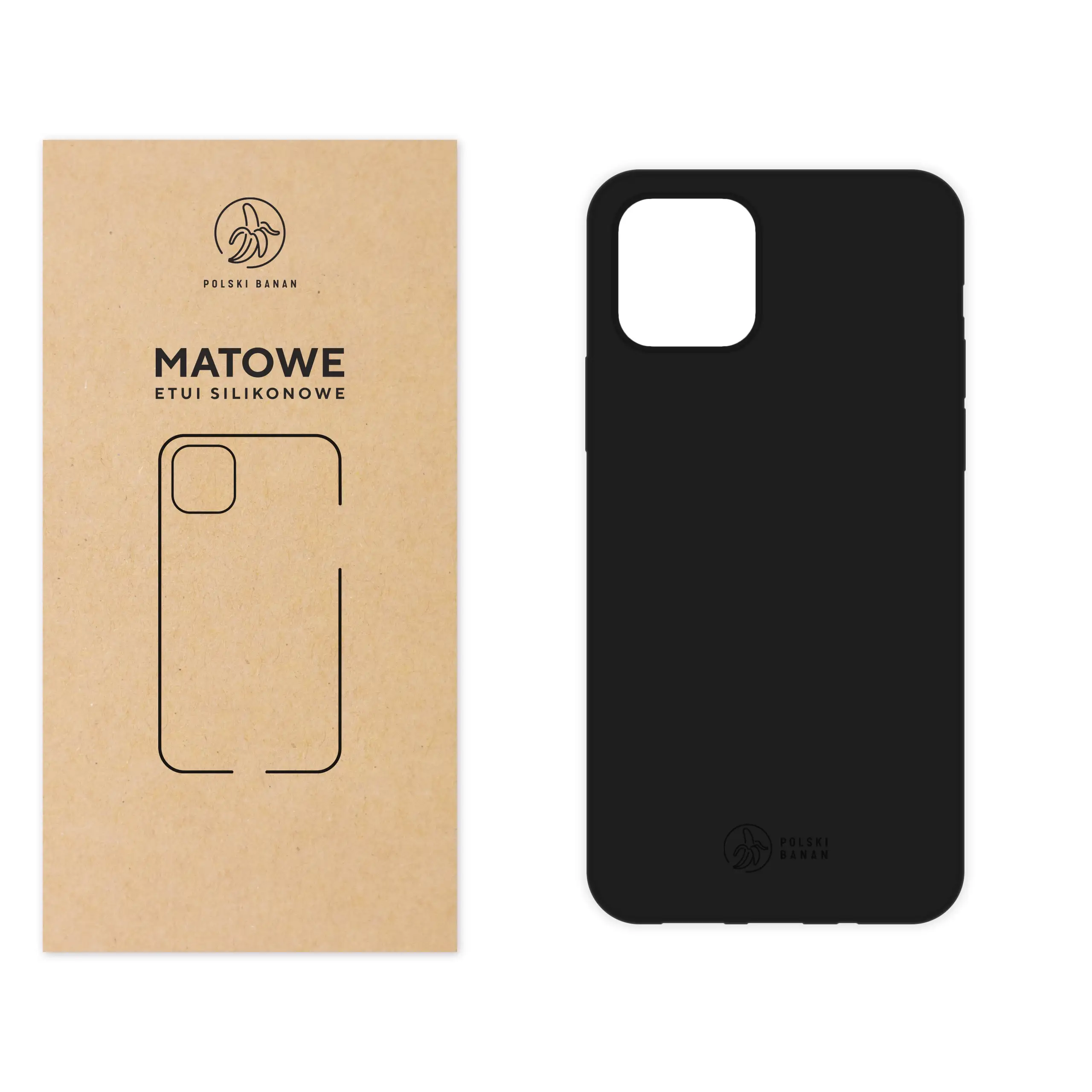 Etui silikonowe matowe czarne Polski Banan do Apple iPhone 11 Pro