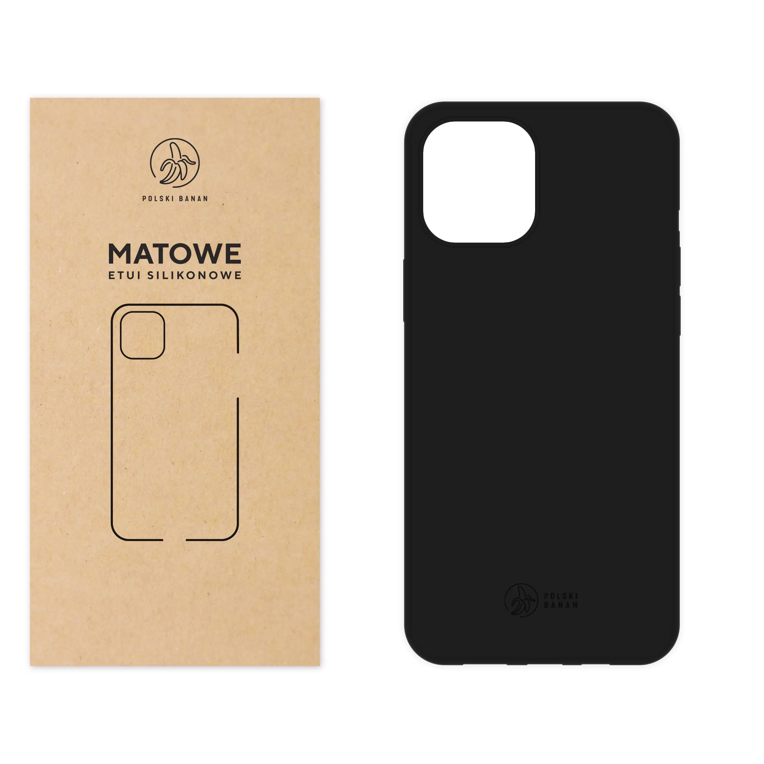 Etui silikonowe matowe czarne Polski Banan do Apple iPhone 12 Pro Max