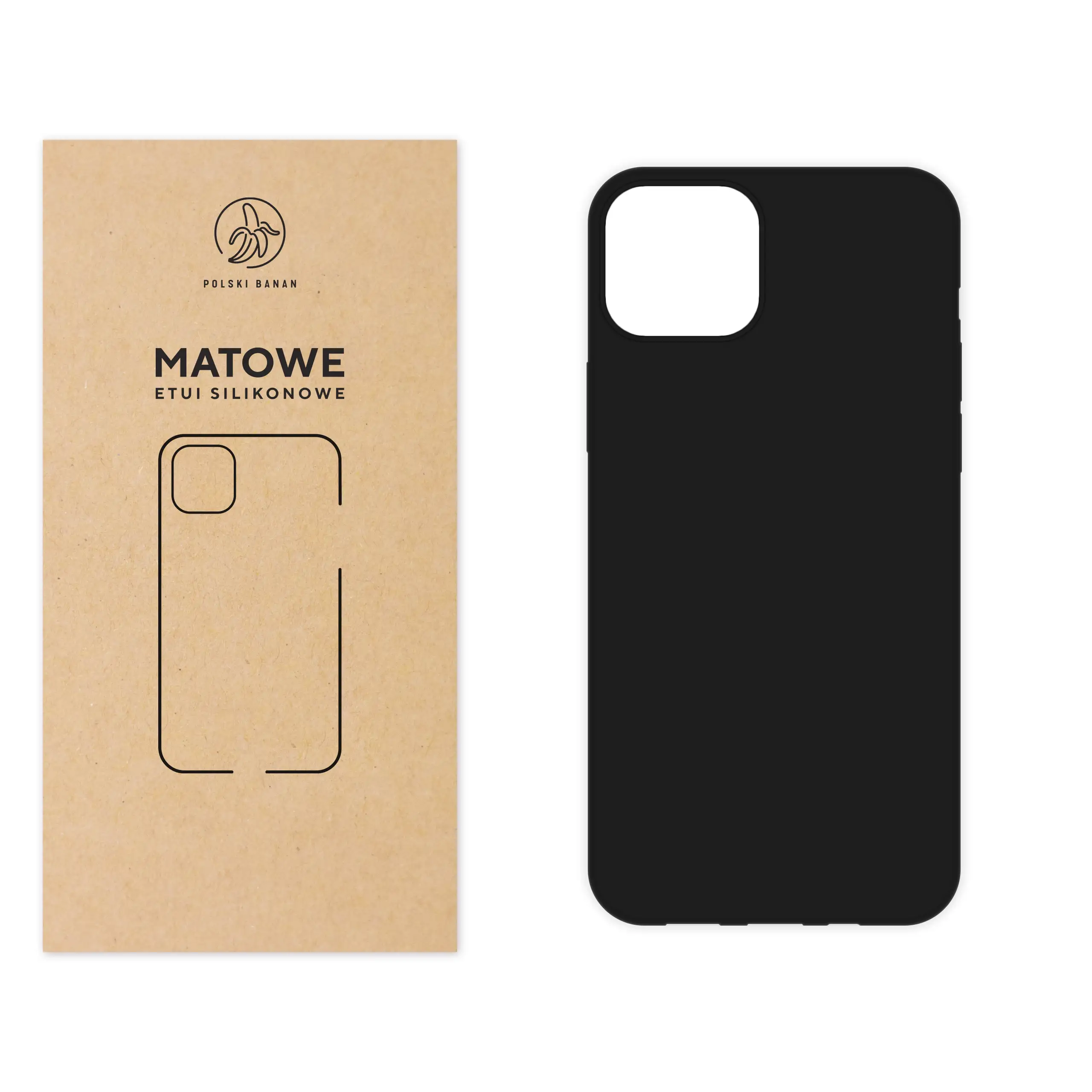 Etui silikonowe matowe czarne Polski Banan do Apple iPhone 13