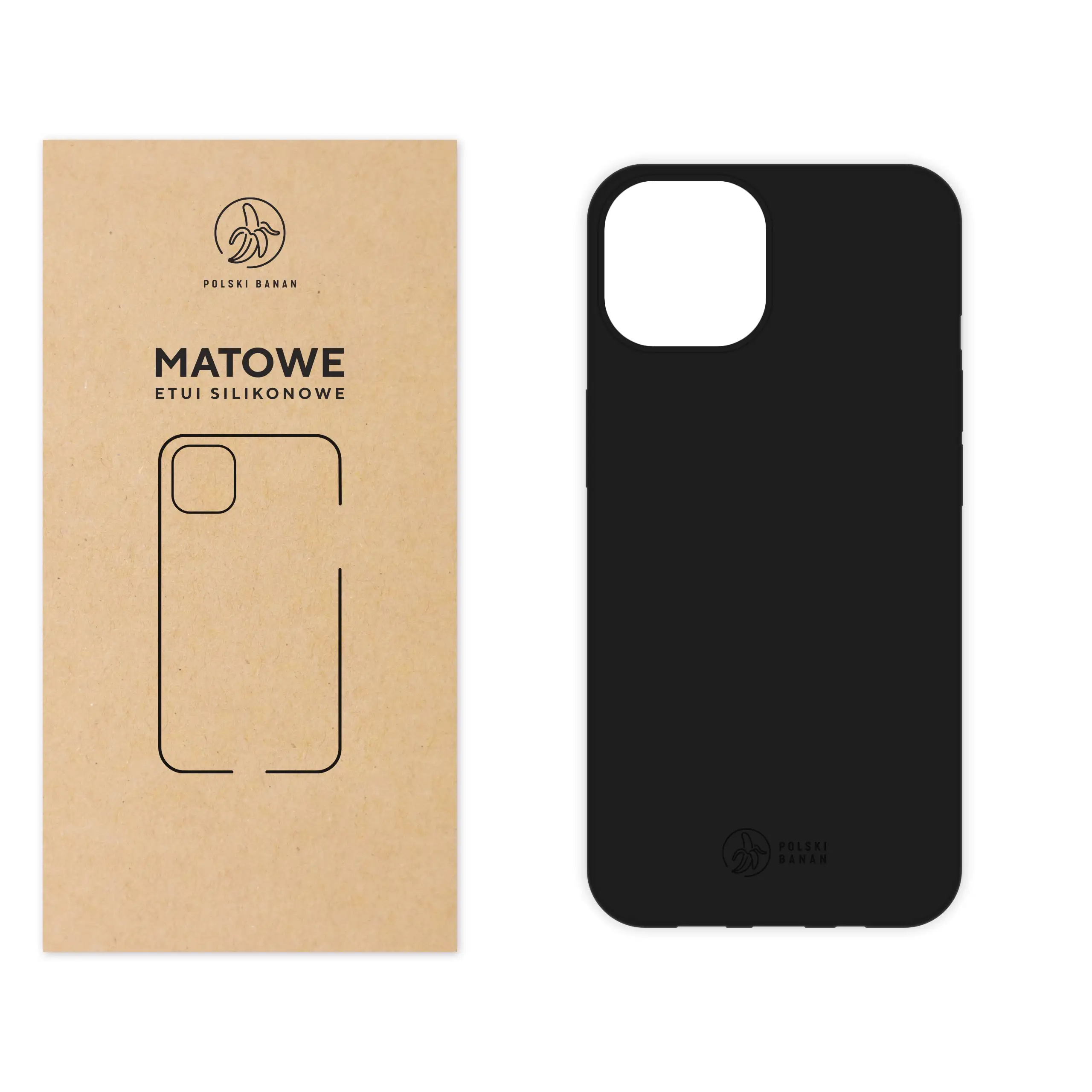Etui silikonowe matowe czarne Polski Banan do Apple iPhone 14