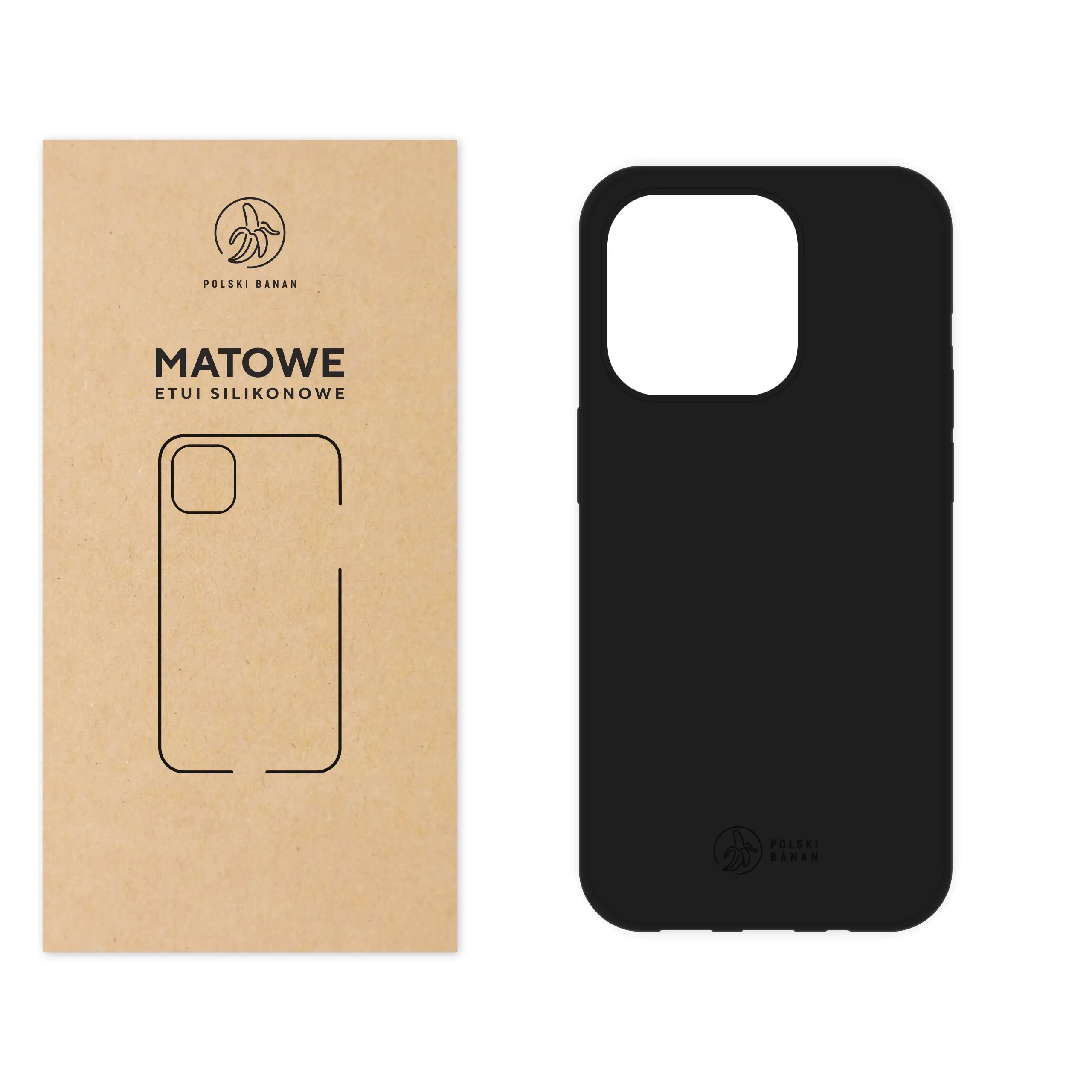 Etui silikonowe matowe czarne Polski Banan do Apple iPhone 14 Pro