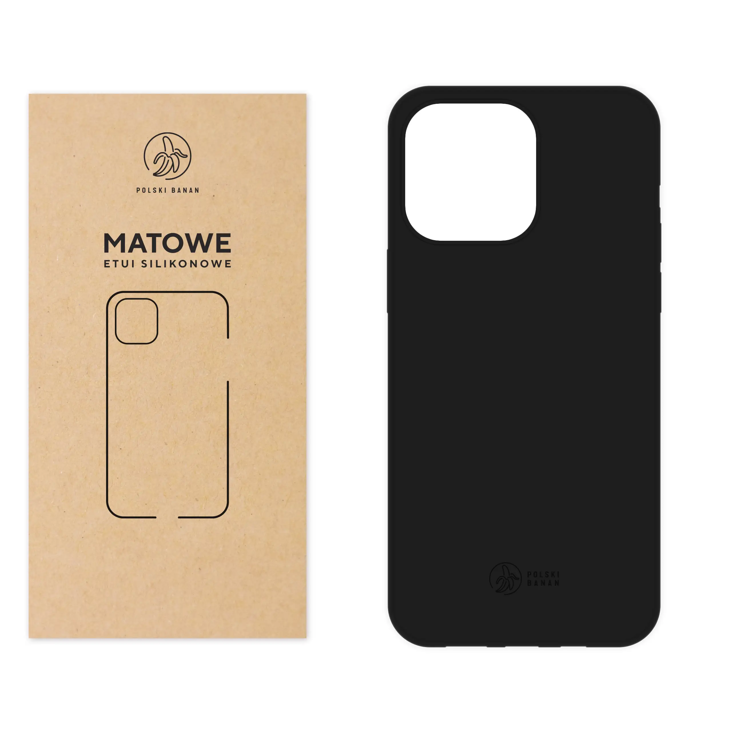 Etui silikonowe matowe czarne Polski Banan do Apple iPhone 14 Pro Max