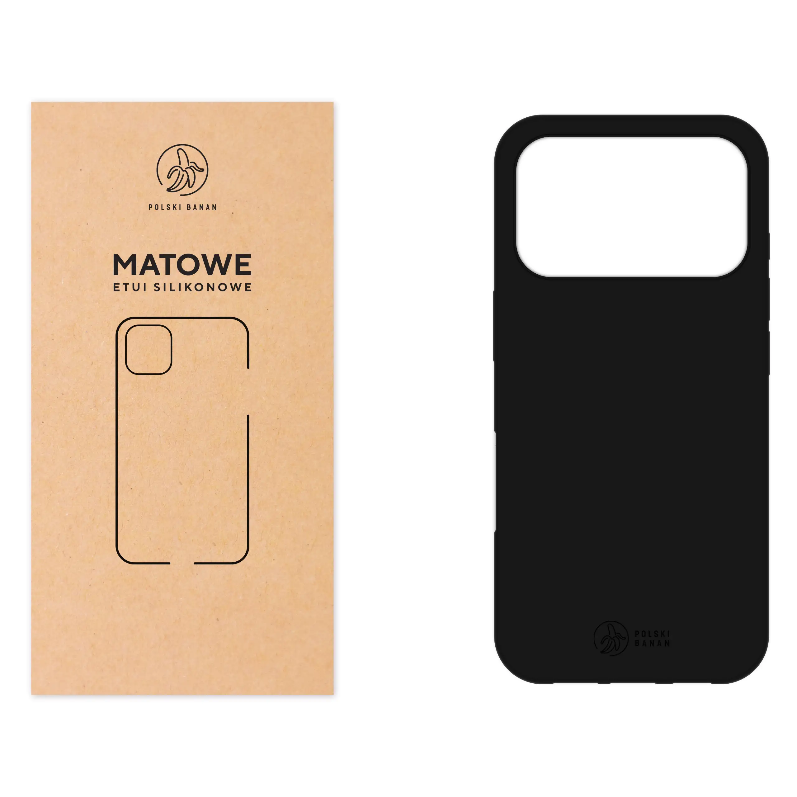 Etui silikonowe matowe czarne Polski Banan do Apple iPhone 17 Pro