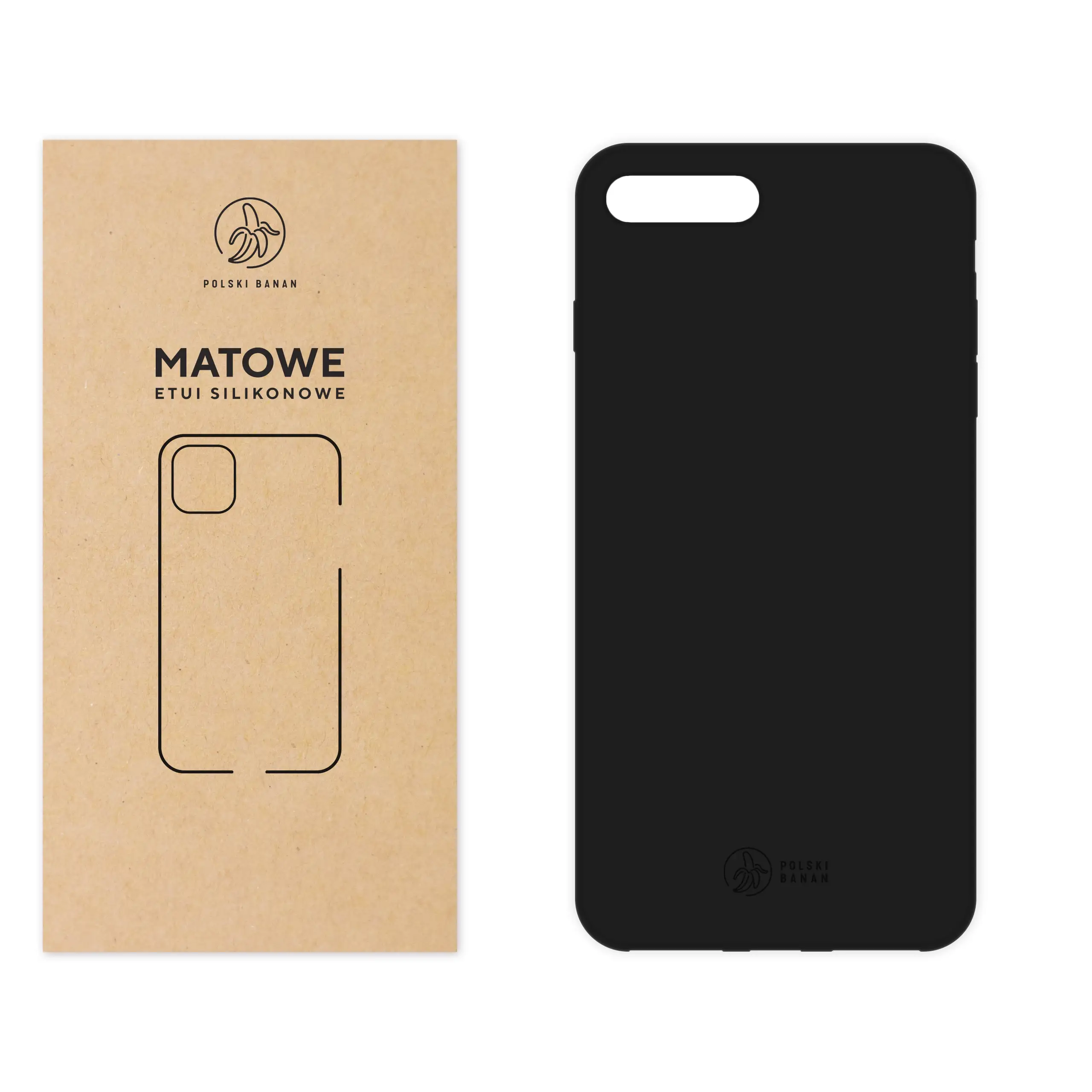 Etui silikonowe matowe czarne Polski Banan do Apple iPhone 7 PLUS / 8 PLUS