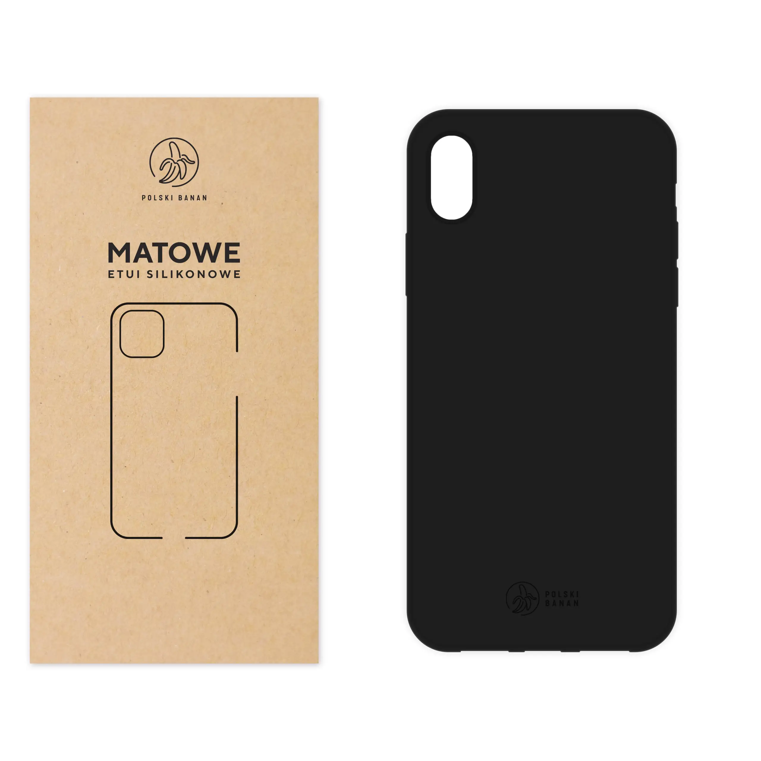Etui silikonowe matowe czarne Polski Banan do Apple iPhone Xr