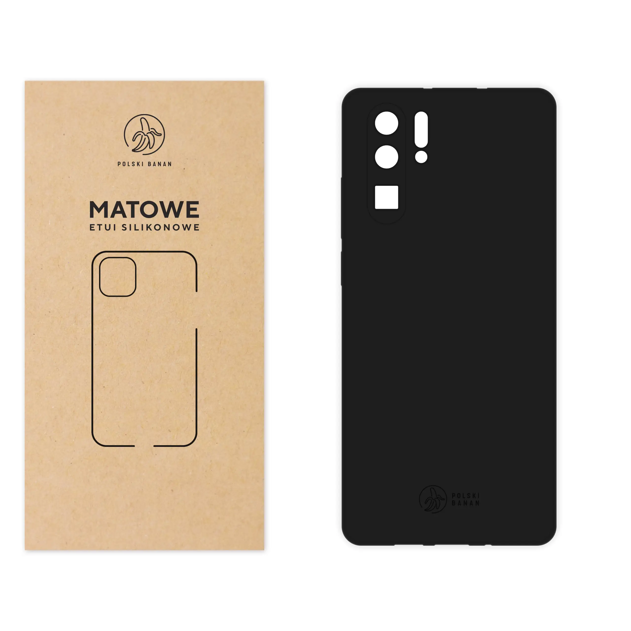 Etui silikonowe matowe czarne Polski Banan do Huawei P30 Pro