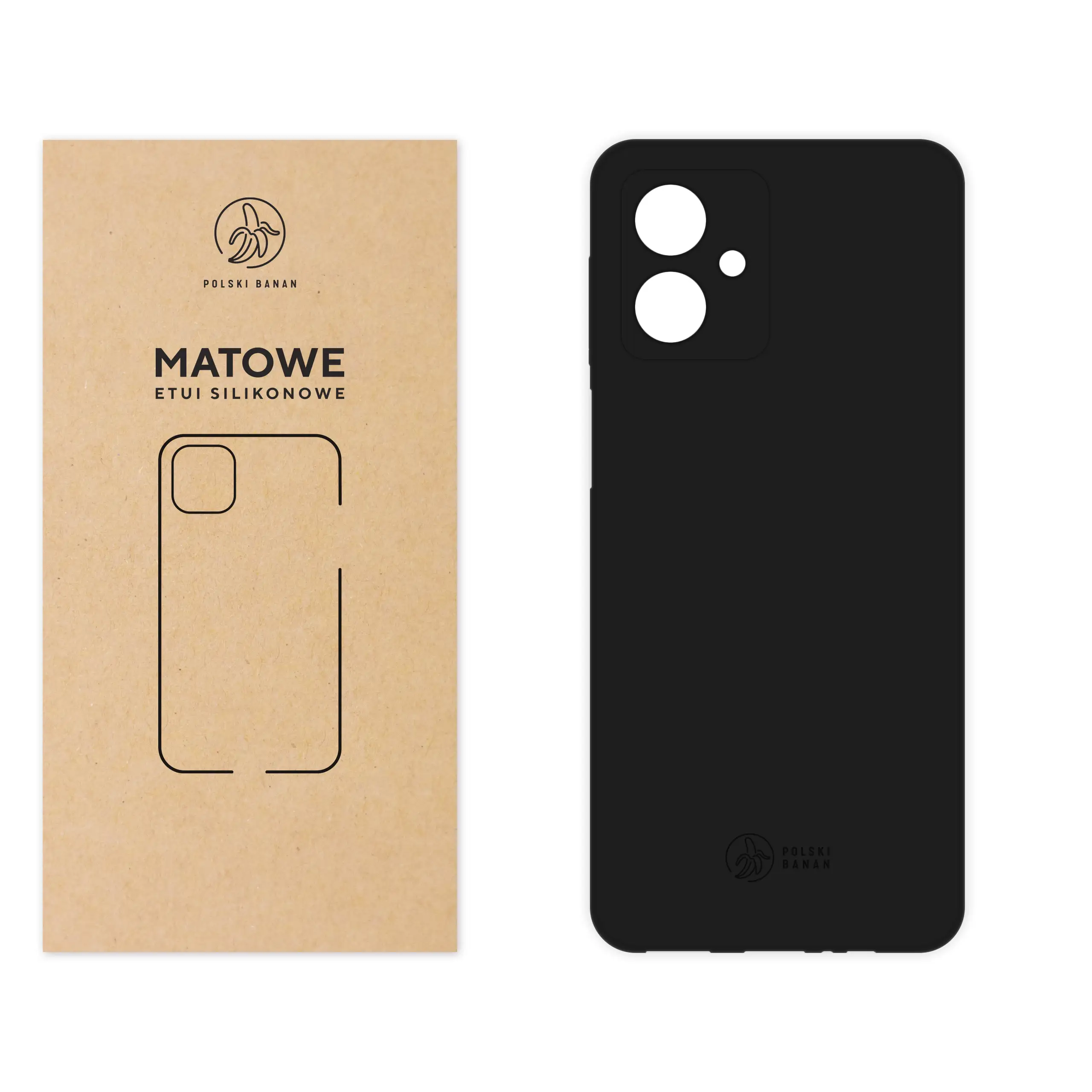 Etui silikonowe matowe czarne Polski Banan do Motorola Moto G54 5G / G54 Power Edition