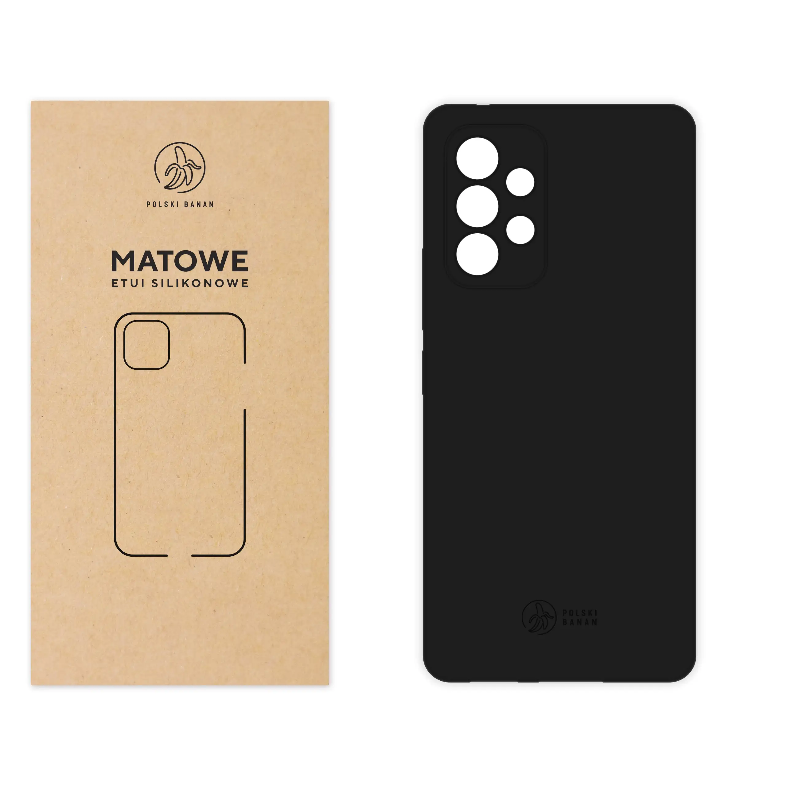 Etui silikonowe matowe czarne Polski Banan do Samsung Galaxy A53 / A53 5G