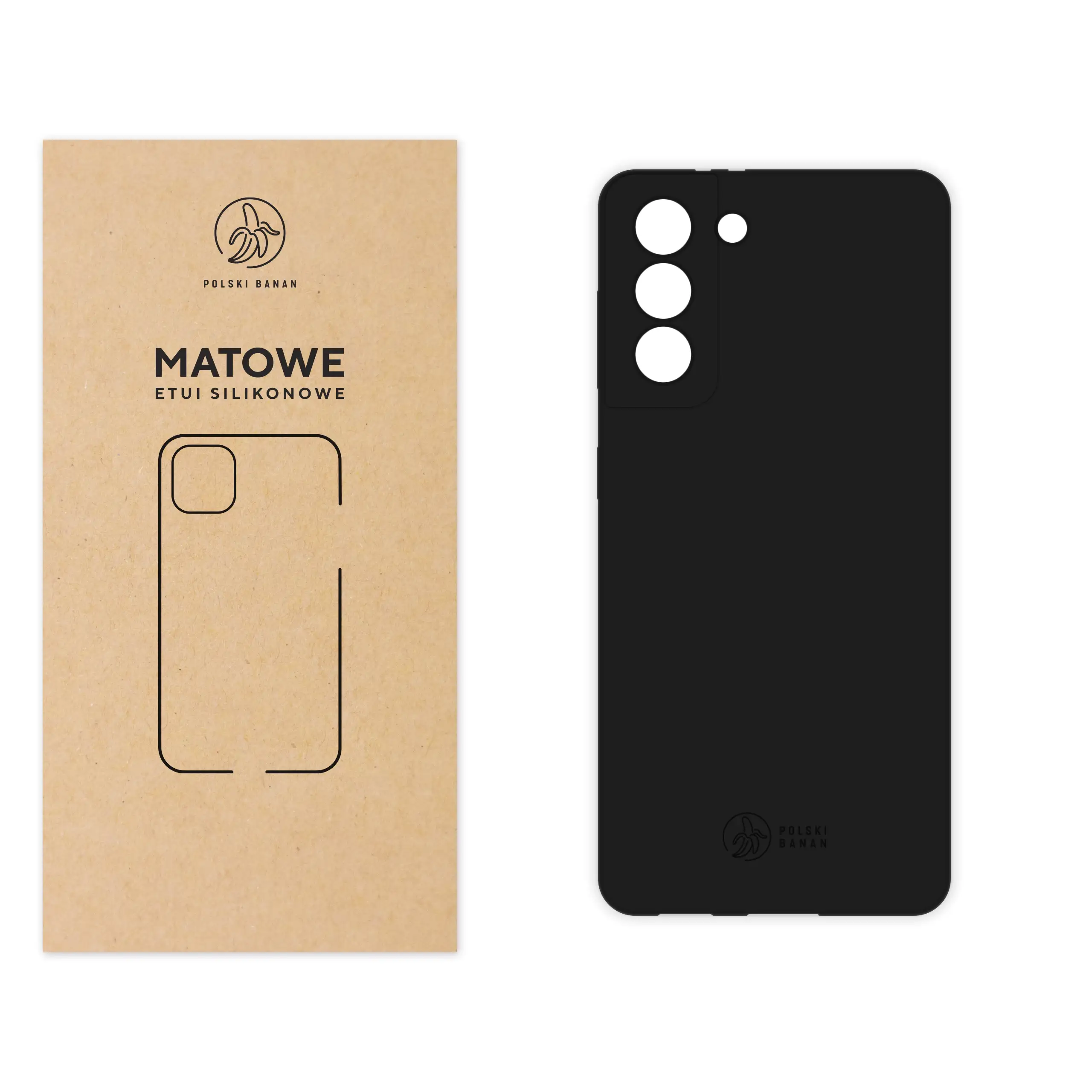 Etui silikonowe matowe czarne Polski Banan do Samsung Galaxy S21