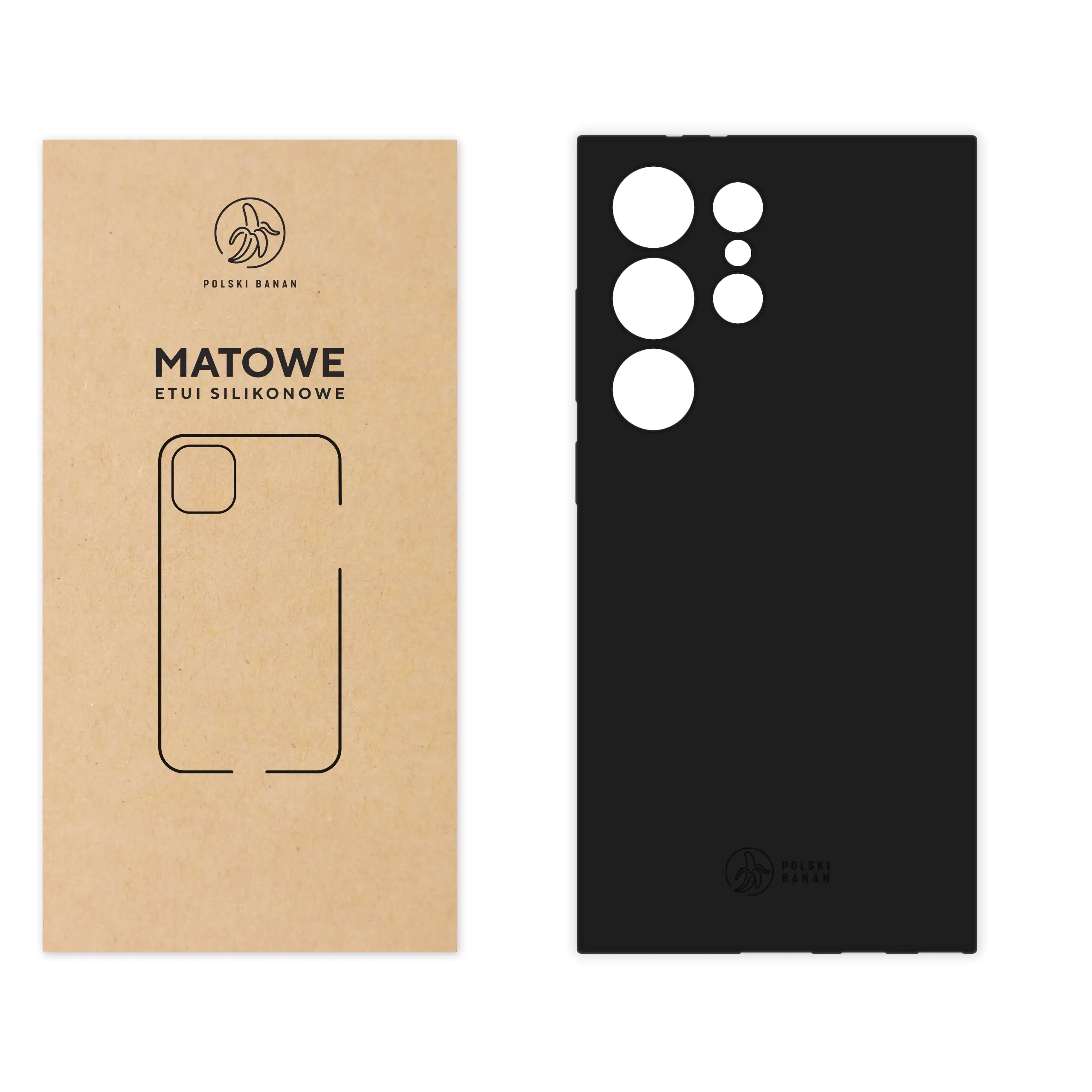 Etui silikonowe matowe czarne Polski Banan do Samsung Galaxy S24 Ultra