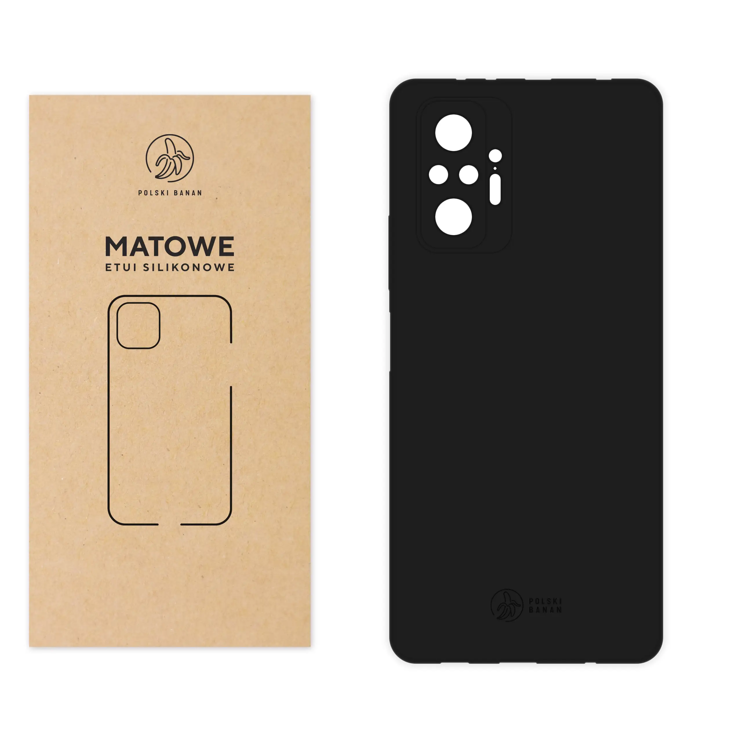 Etui silikonowe matowe czarne Polski Banan do Xiaomi Redmi Note 10 Pro