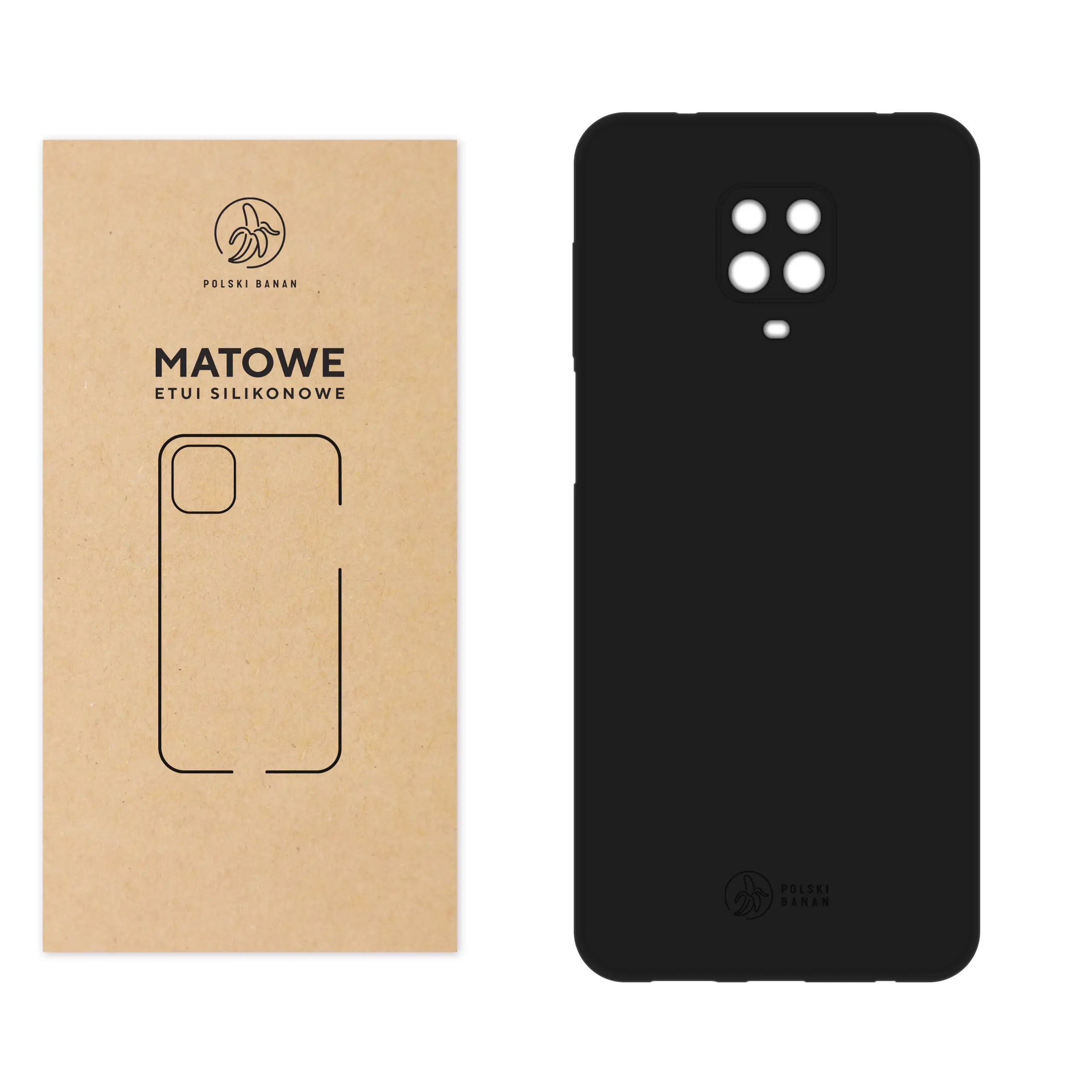 Etui silikonowe matowe czarne Polski Banan do Xiaomi Redmi Note 9 Pro / 9S