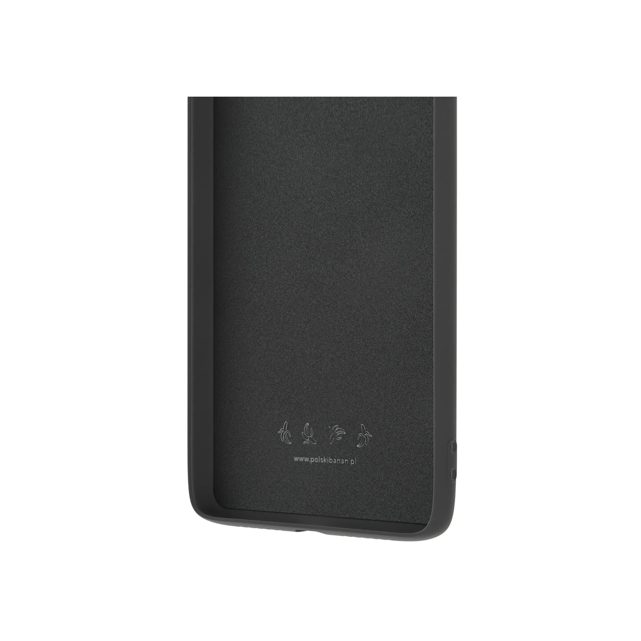 Etui silikonowe matowe czarne Polski Banan z widocznymi bananami wewnątrz